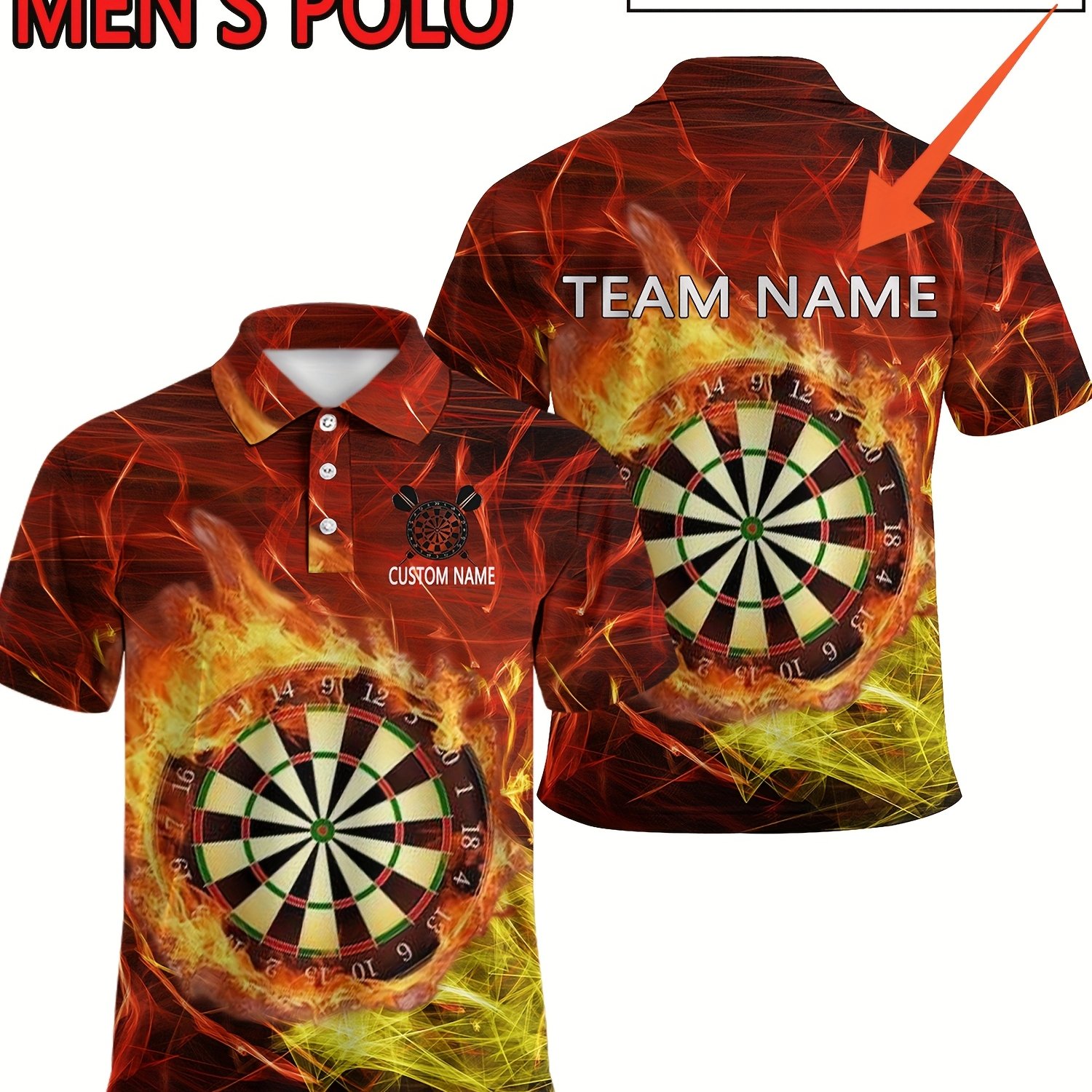 TEMU Custom Men's Shirts, Dart , Dart Shirts, Comfortable, Breathable, Quick-drying, Multifunctional Casual And Business Wear, Short-sleeve T-shirts
