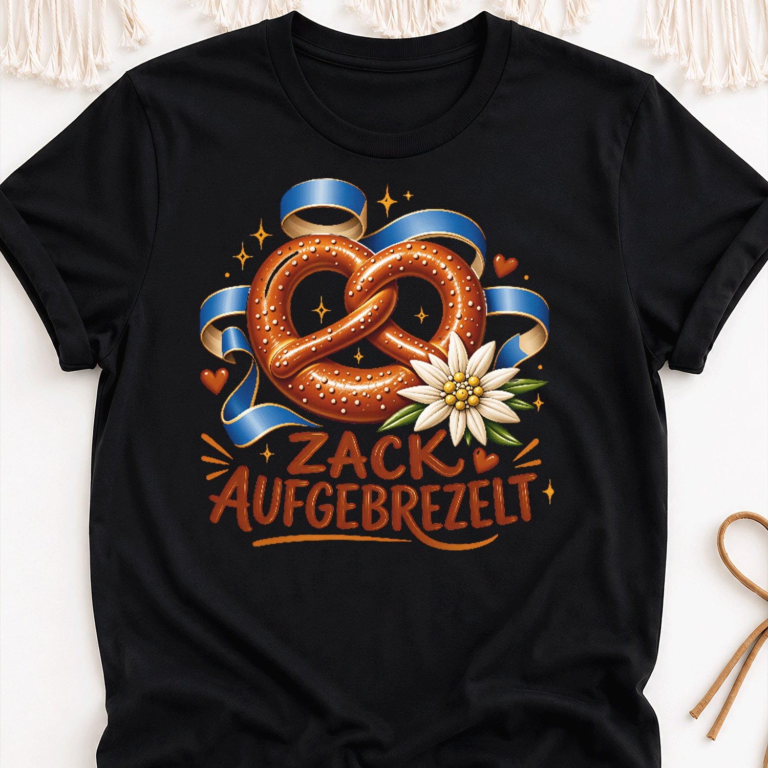 Aufgebrezelt Pretzel Ribbon Spark Dress Up Adults Oktoberfest Overseas Printing Y2k Oversized Unisex T-shirt For Men Women Retro 2000s Streetwear Baggy Graphic Tee