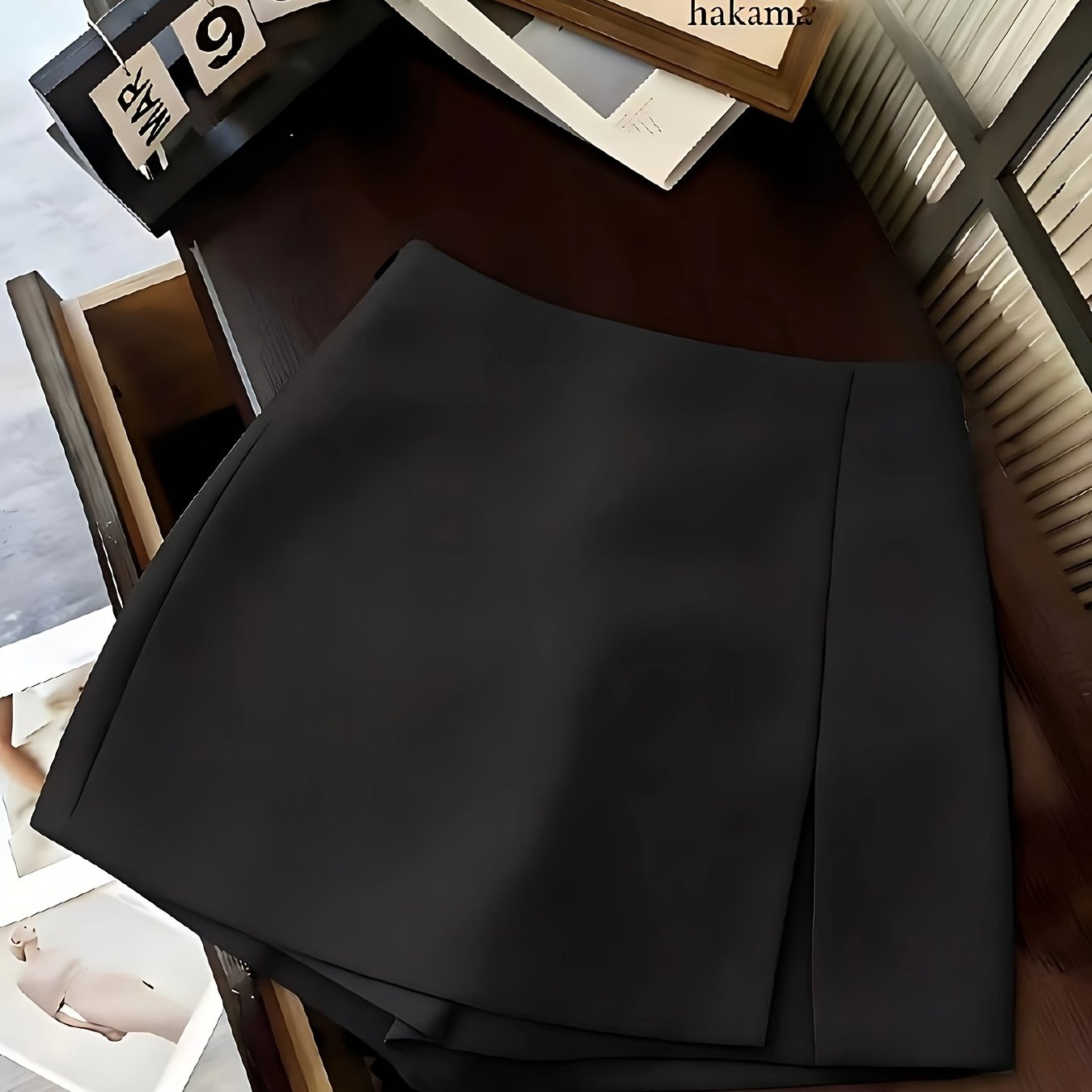 TEMU Skort taille haute pour femme, jupe courte enveloppante de couleur unie, skort décontracté coupe A, idéal pour les quotidiens