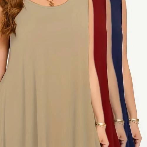 plus size 3pcs set womens plus size loose fit round neck vest soft and comfortable fabric