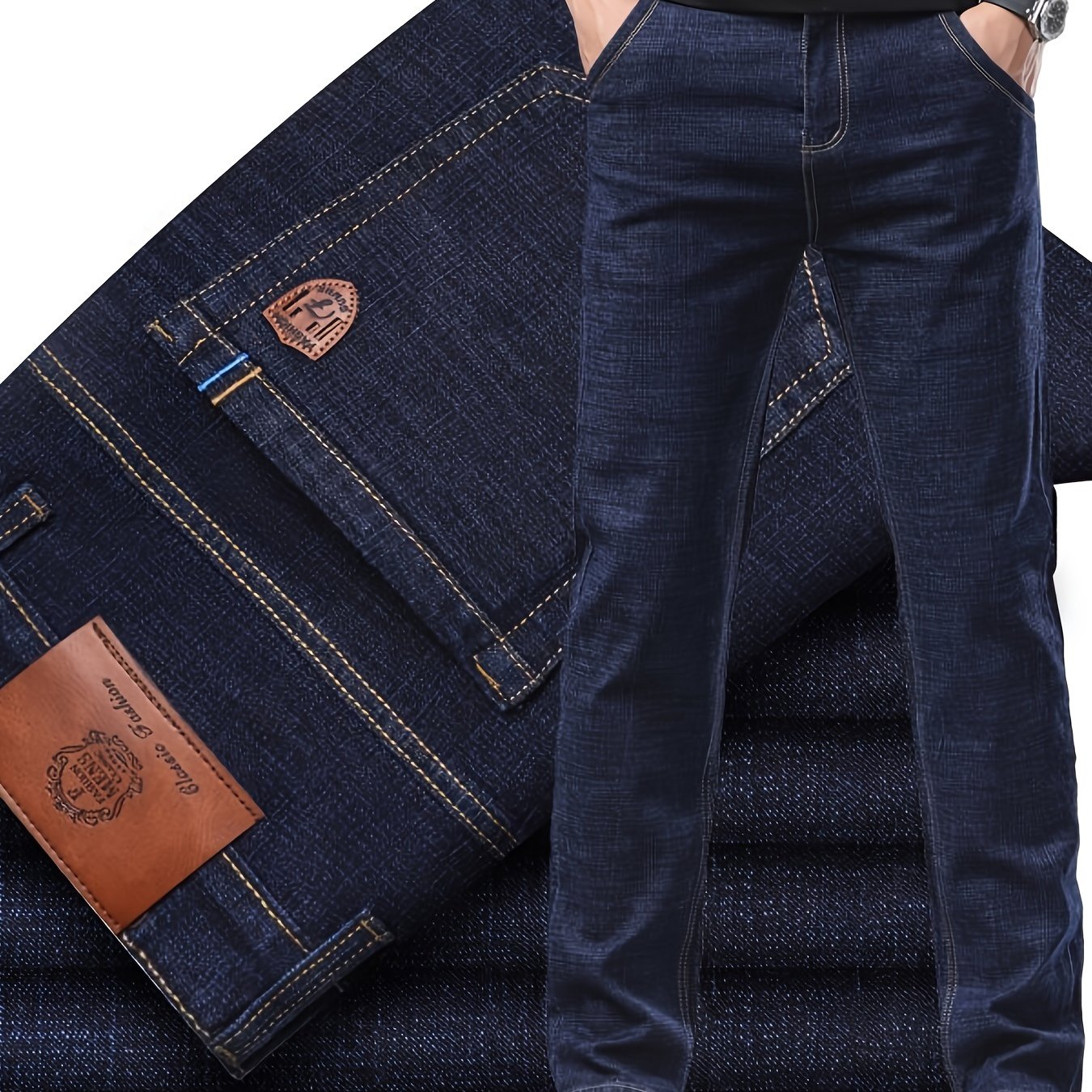 Image of Men's Jeans, Stretch Denim Jeans, Style Long Trousers