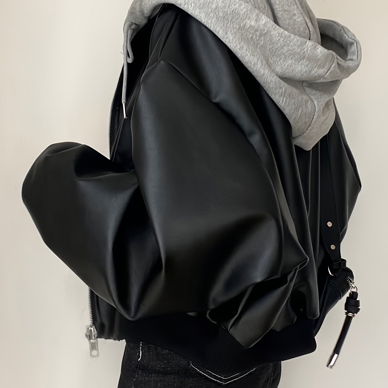 TEMU Veste à capuche 2-en-1 et polyvalente pour femme, , , décontractée, de type navetteur, vintage, à de couleur, pour /automne 2026, avec fermeture