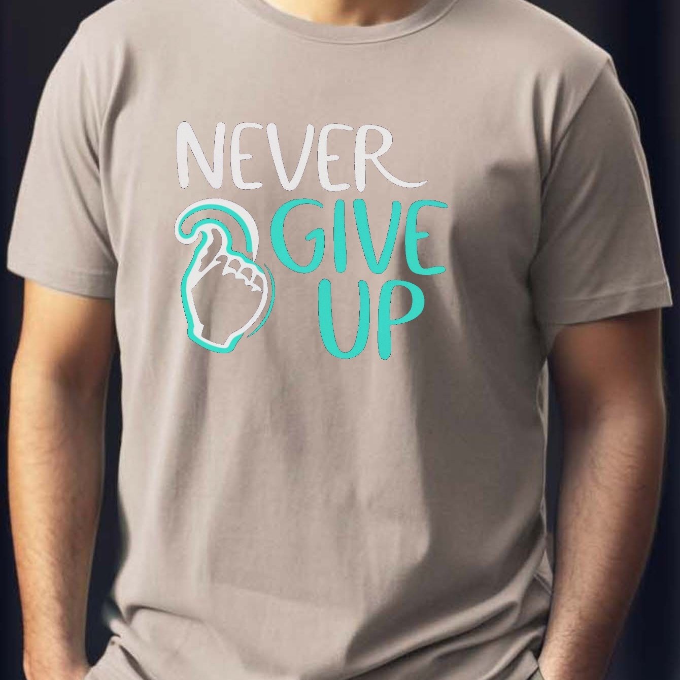 Never Give Print T Shirt Tees Men Casual Short Sleeve T - Temu Australia