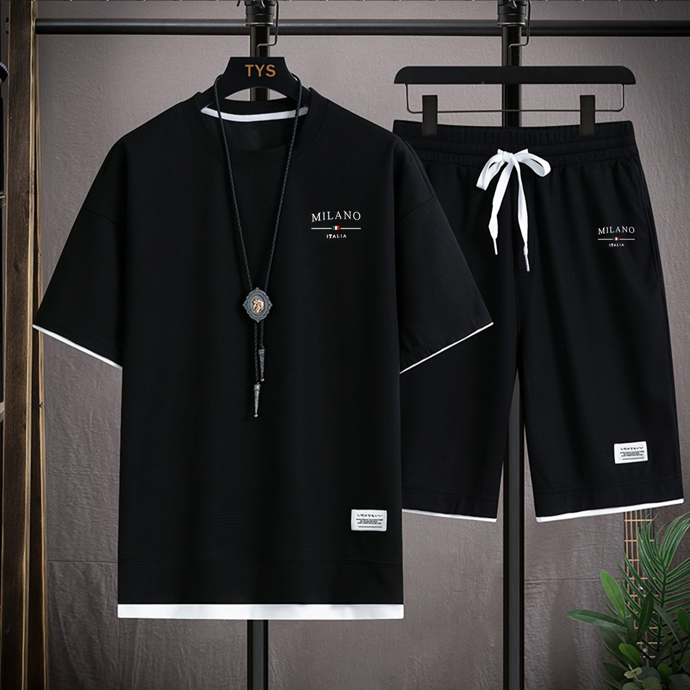 TEMU Cool Summer 2026 New Year's Men's Summer Set 100% Polyester Comfortable And Skin-friendly Style To Your Entire Summer