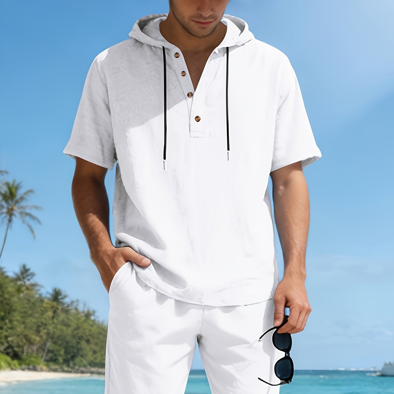 TEMU New Cross-border Men's Sports And Leisure Set Fashionable Comfortable Trendybreathable, Cool Summer Runningbasketball Hiking Fishing Outing And