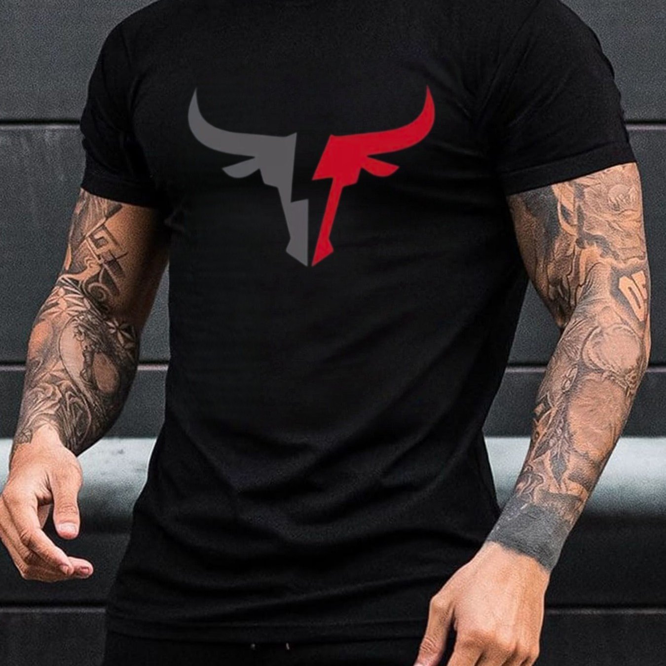 Image of Summer Trendy Fit T-shirt For Men - Graphic Print, Casual Streetwear Style, Sports Top, Eu Stock