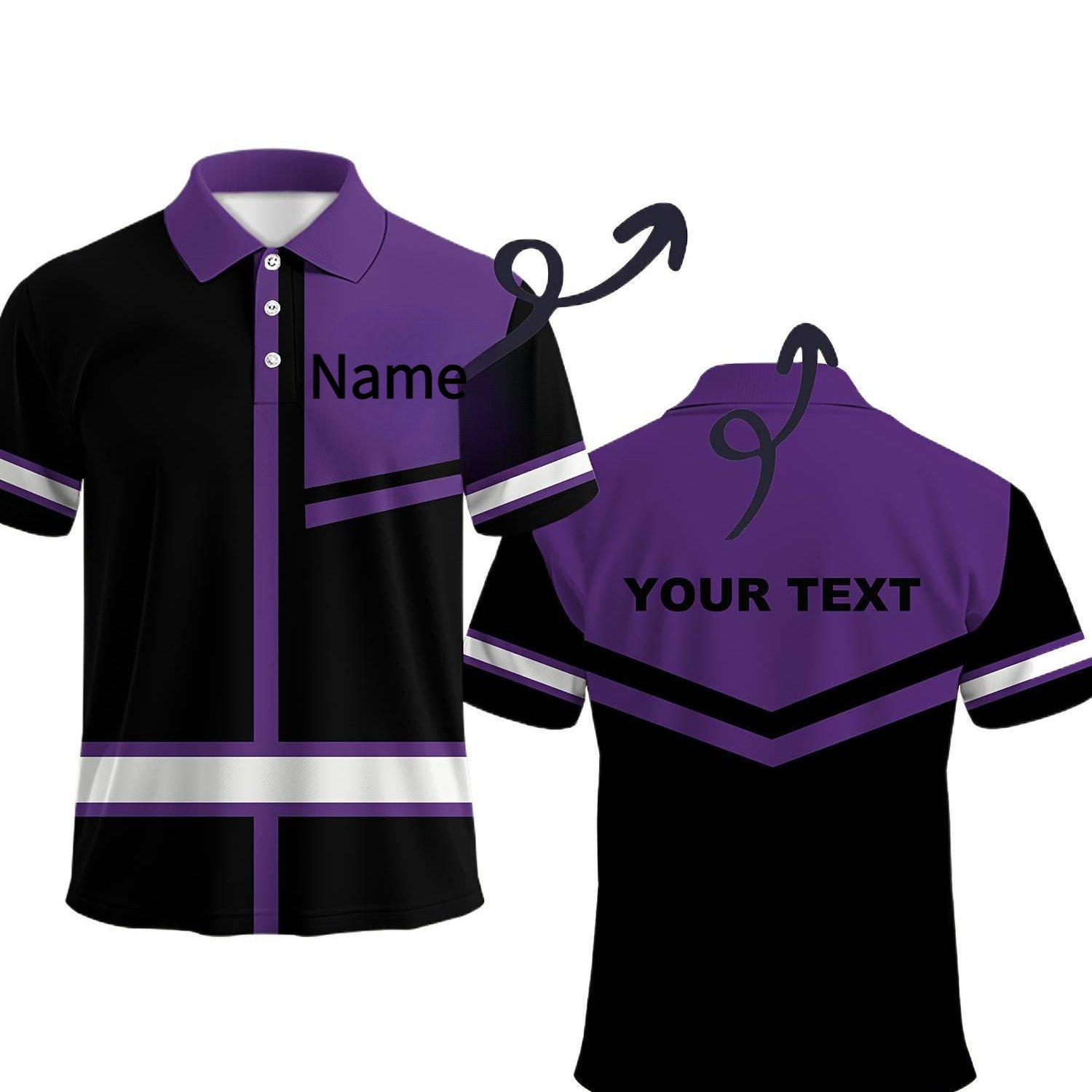 TEMU Custom Large-size Shirts - Personalized Men's Work Shirts With Custom Name/text/logo Printing - Breathable, Soft, And Comfortable Lapel Fabric