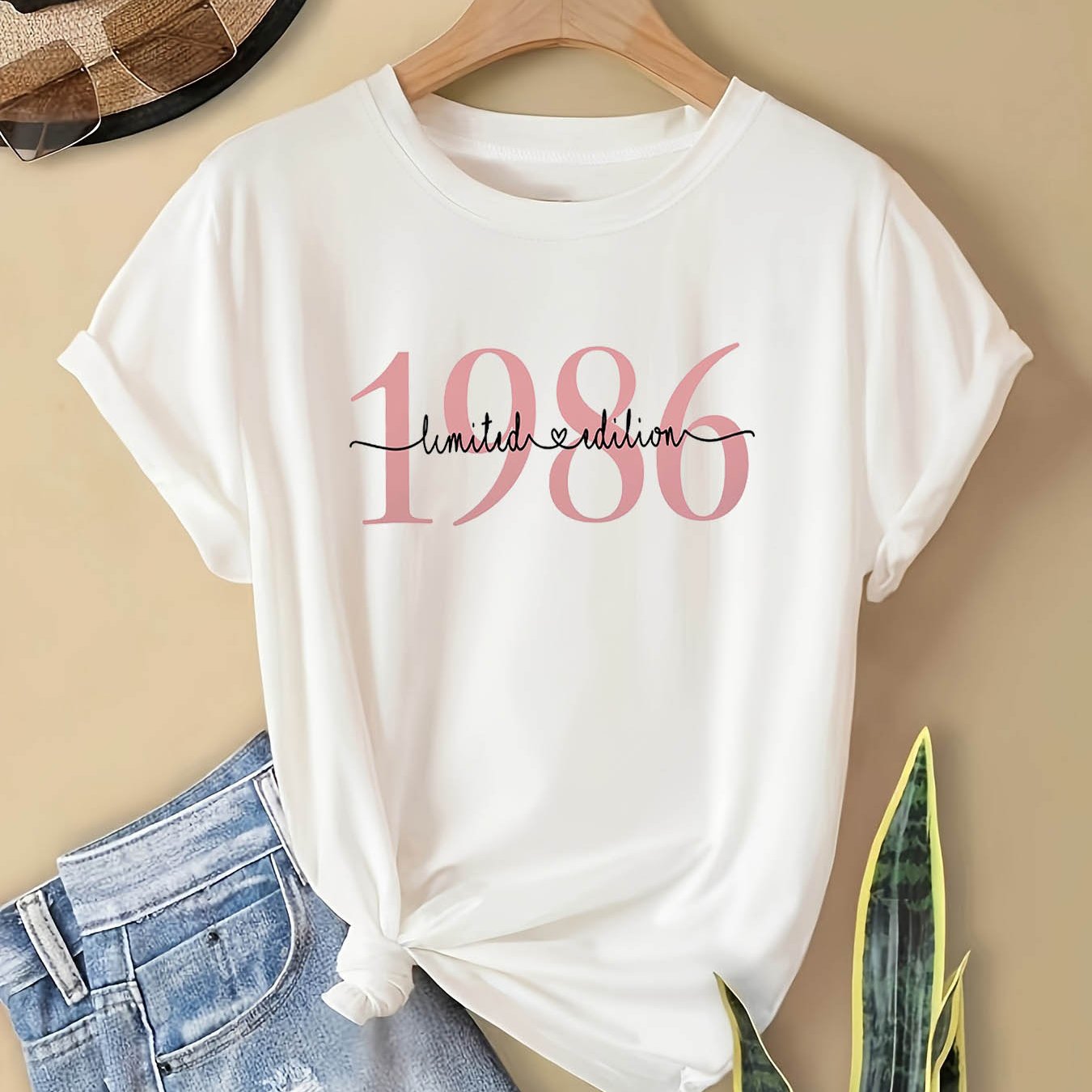 TEMU Women's Edition Birthday T-shirt - Suitable For Birthdays & Parties, Short Sleeve Crew Neck Blouse-compatible Top With Letter Print, Spring