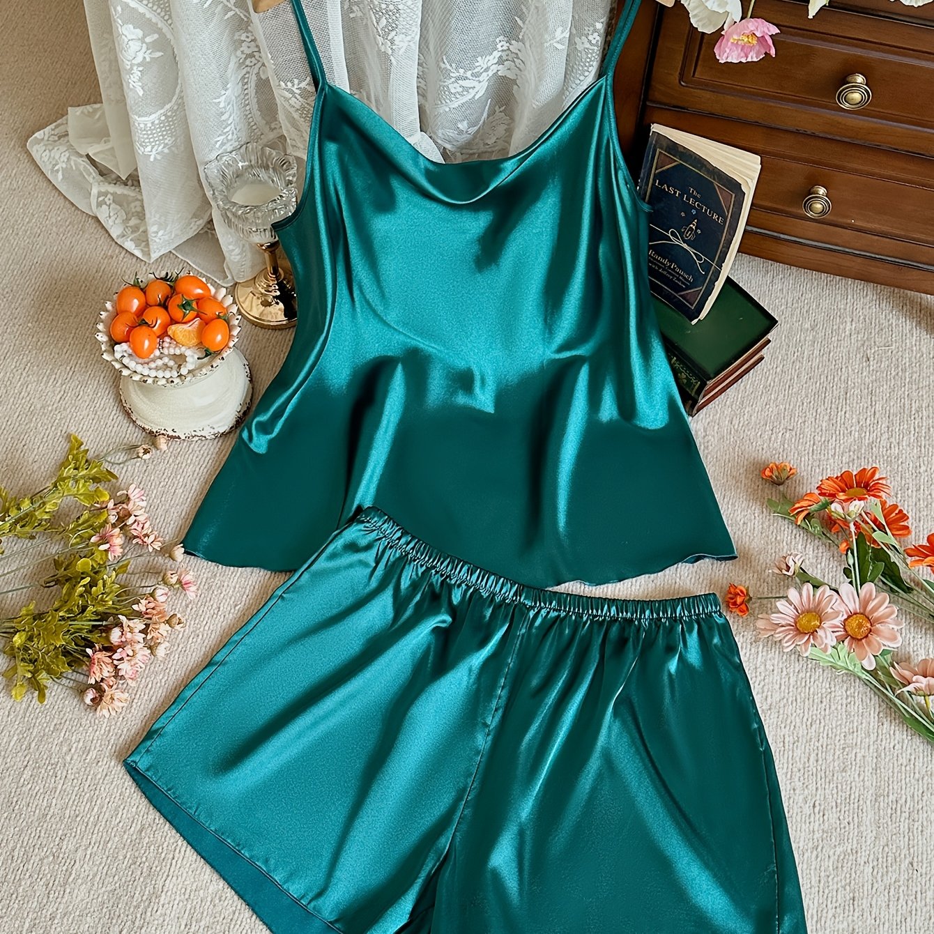 TEMU Plus Size Halter Shorts Pajama Set 2pcs Women's