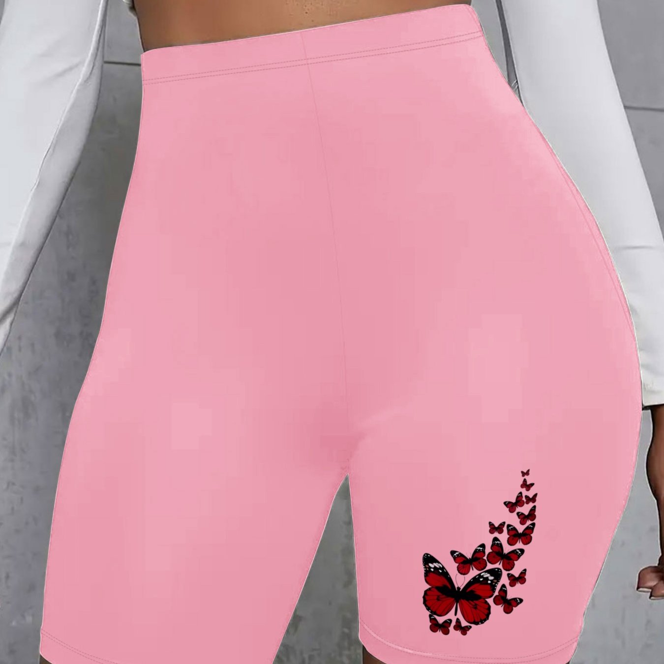 TEMU Creative Cartoon Printed Outdoor Pants Pants Design Sense Bottom Pants Design Feel Tight , Suitable For Summer
