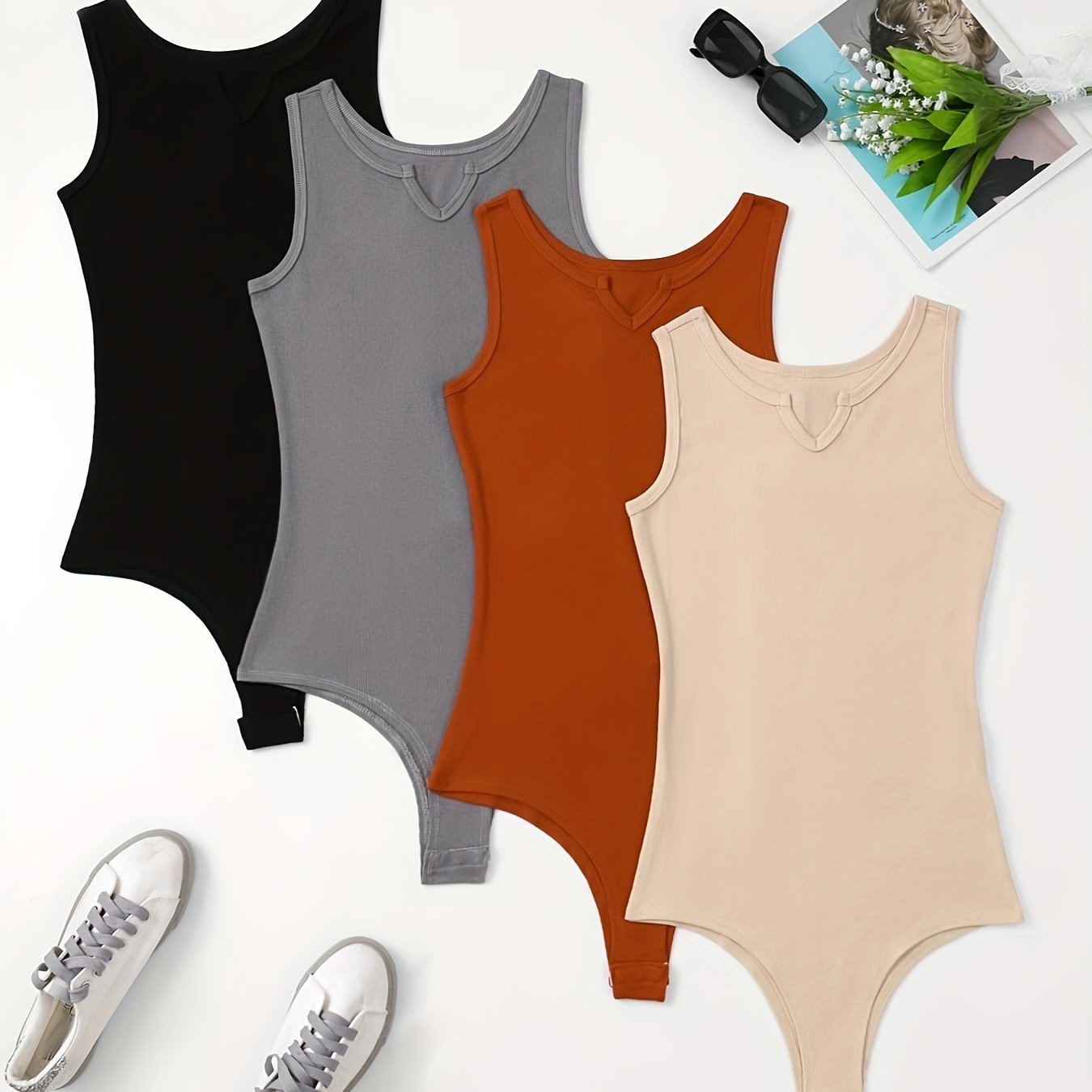 Women's Sleeveless Bodysuits