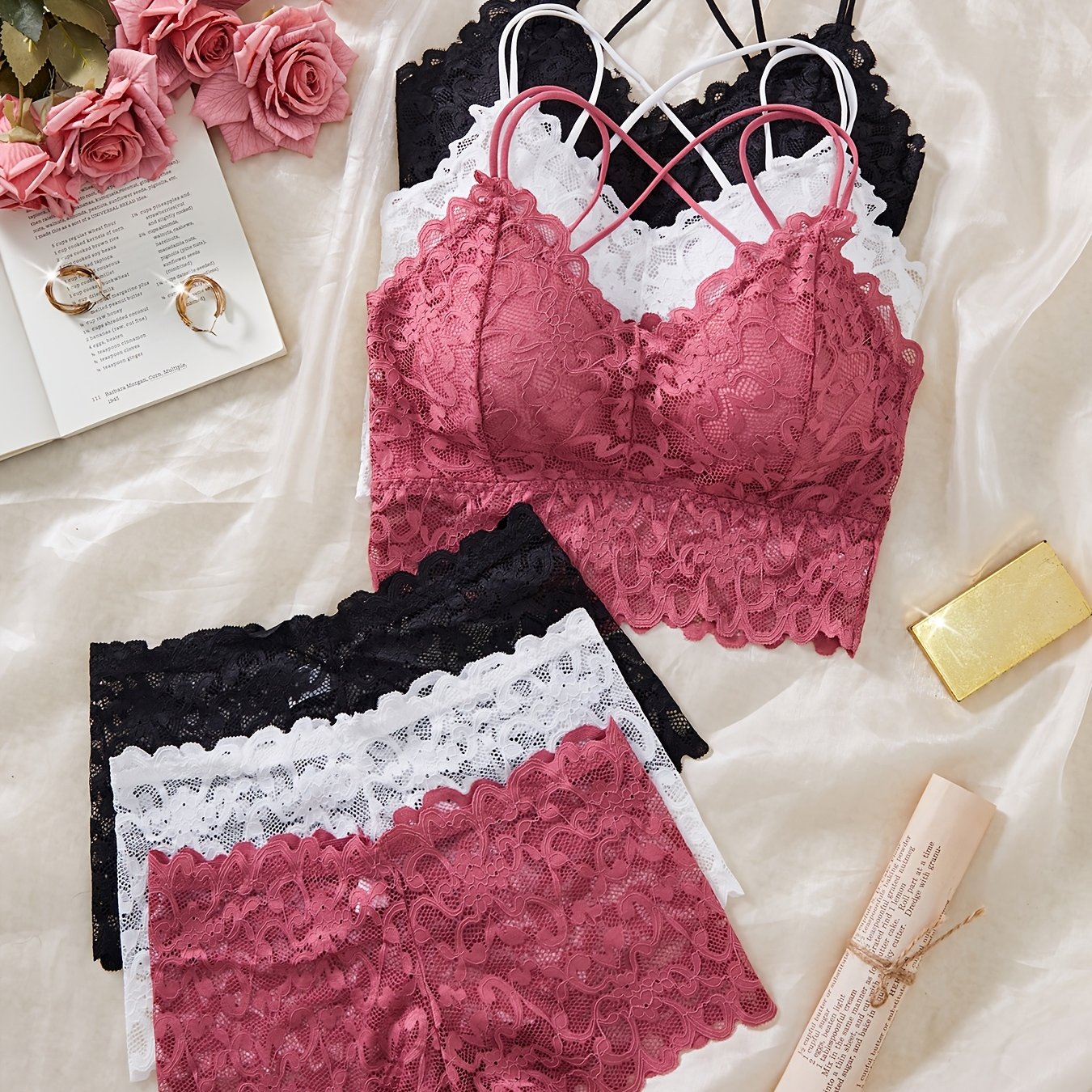 Image of Western Cross-border Sexy Cami Top Lace Trim Women's Bustier Anti-wardrobe Backless Base Camisole