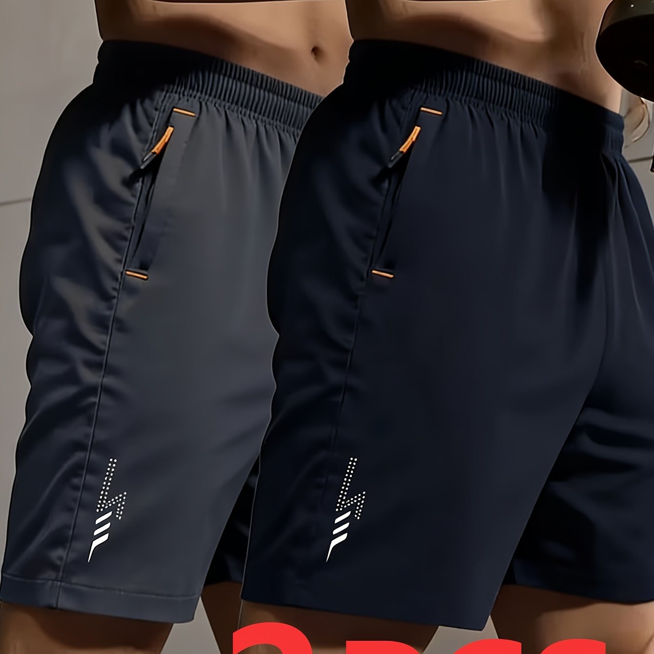 TEMU 2pcs Men's Athletic Casual Shorts, Lightweight And Breathable For Basketball, Running, Workout, And Fitness, Fashionable Printed Design With