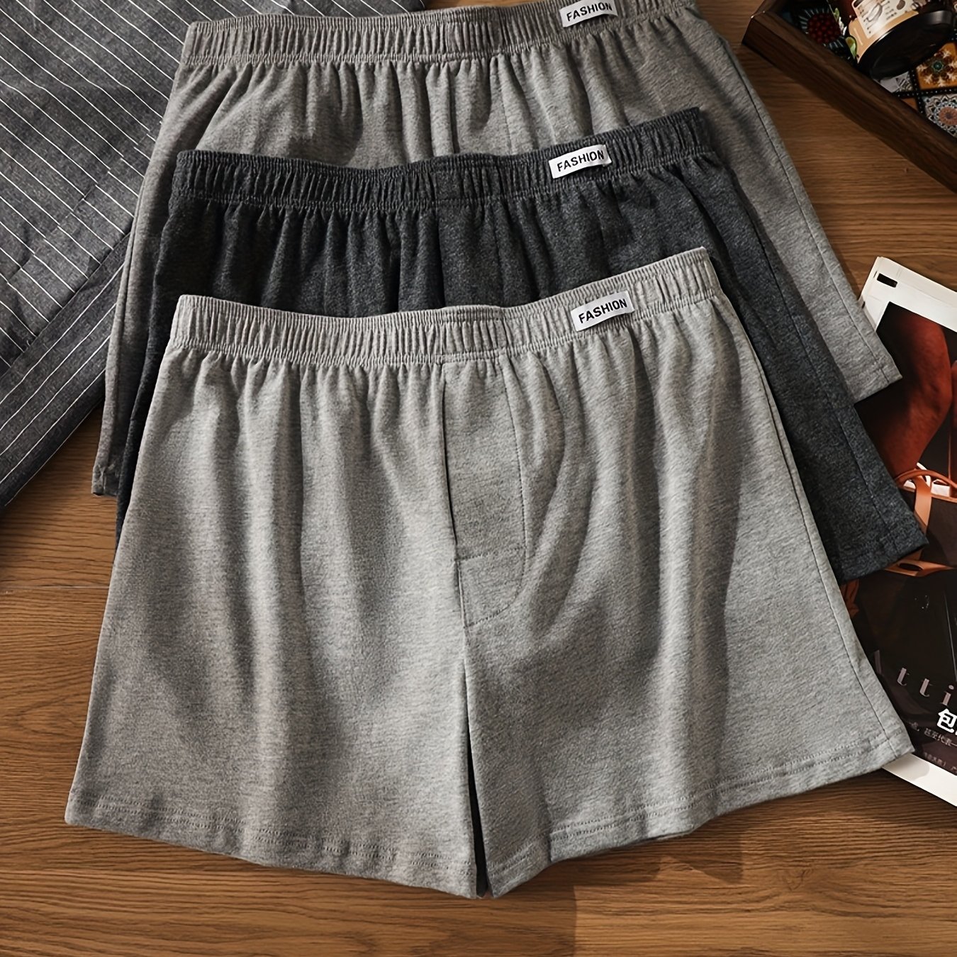 3pcs Men's Stylish Boxer Briefs, Loose And Comfortable, Easy Style, Suitable For Everyday And Casual Wear