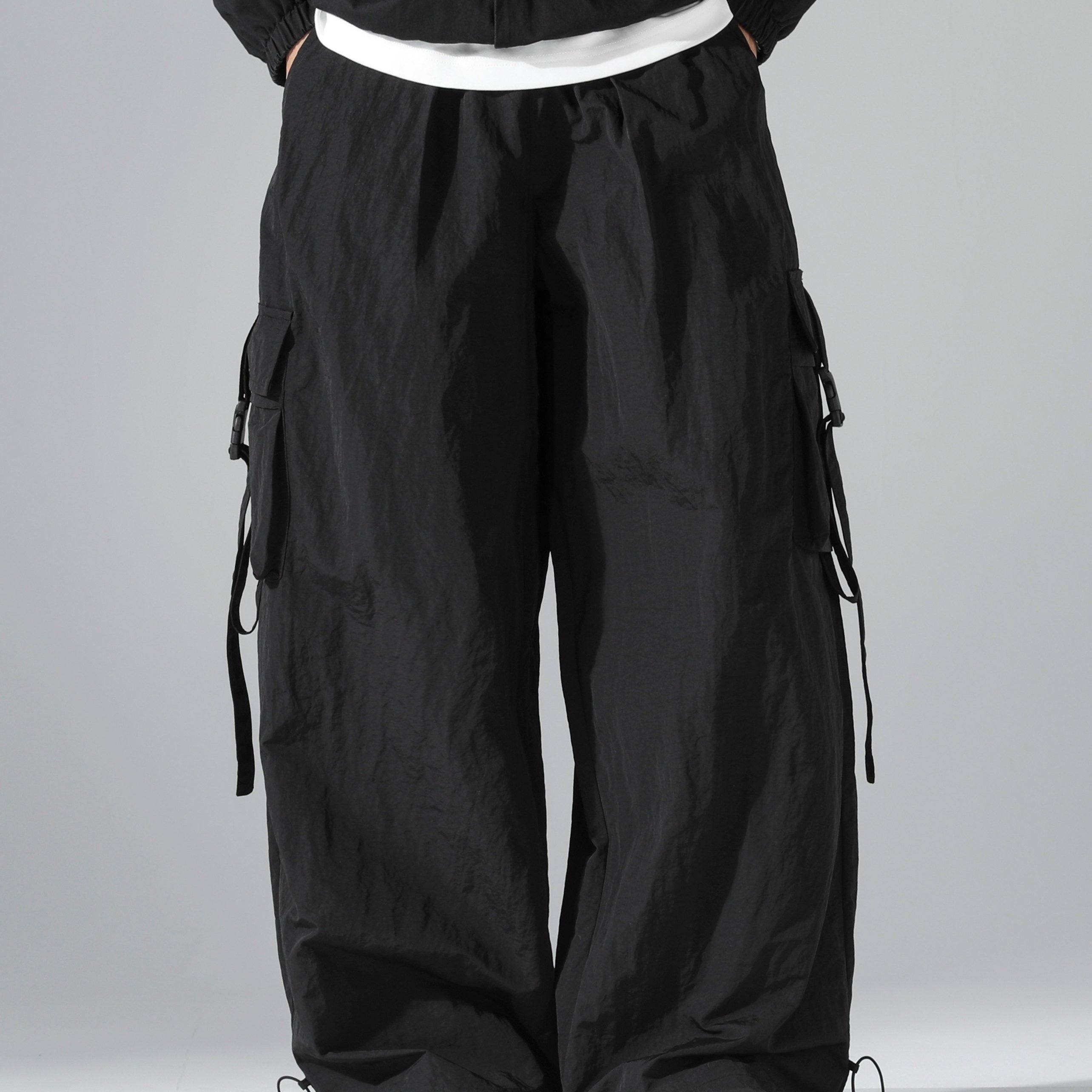 TEMU A Stylish American-style Ultra-wide Fit Multi-pocket Cargo Pant For Daily Street Dance, Featuring Japanese And Korean-inspired Unisex Fashion