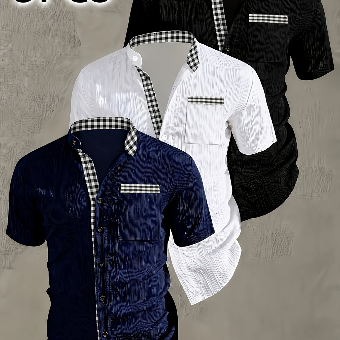 TEMU 3pcs New Summer Men's Casual Short-sleeve Shirts, Button-up Cardigans, Suitable For Beach, Travel, Vacation, Sports, And Outdoor Activities,