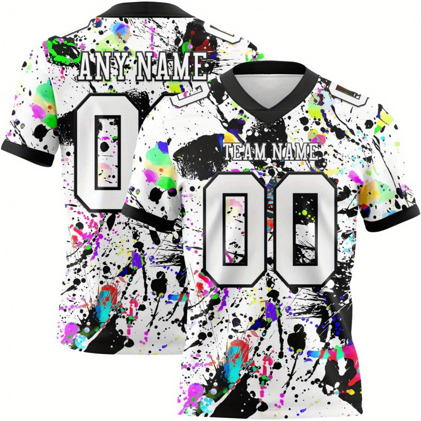 TEMU Boys' Custom Team Jersey With Personalized Logo/name/number - V-neck Short-sleeve T-shirt Suitable For, & Casual Wear, Machine Washable