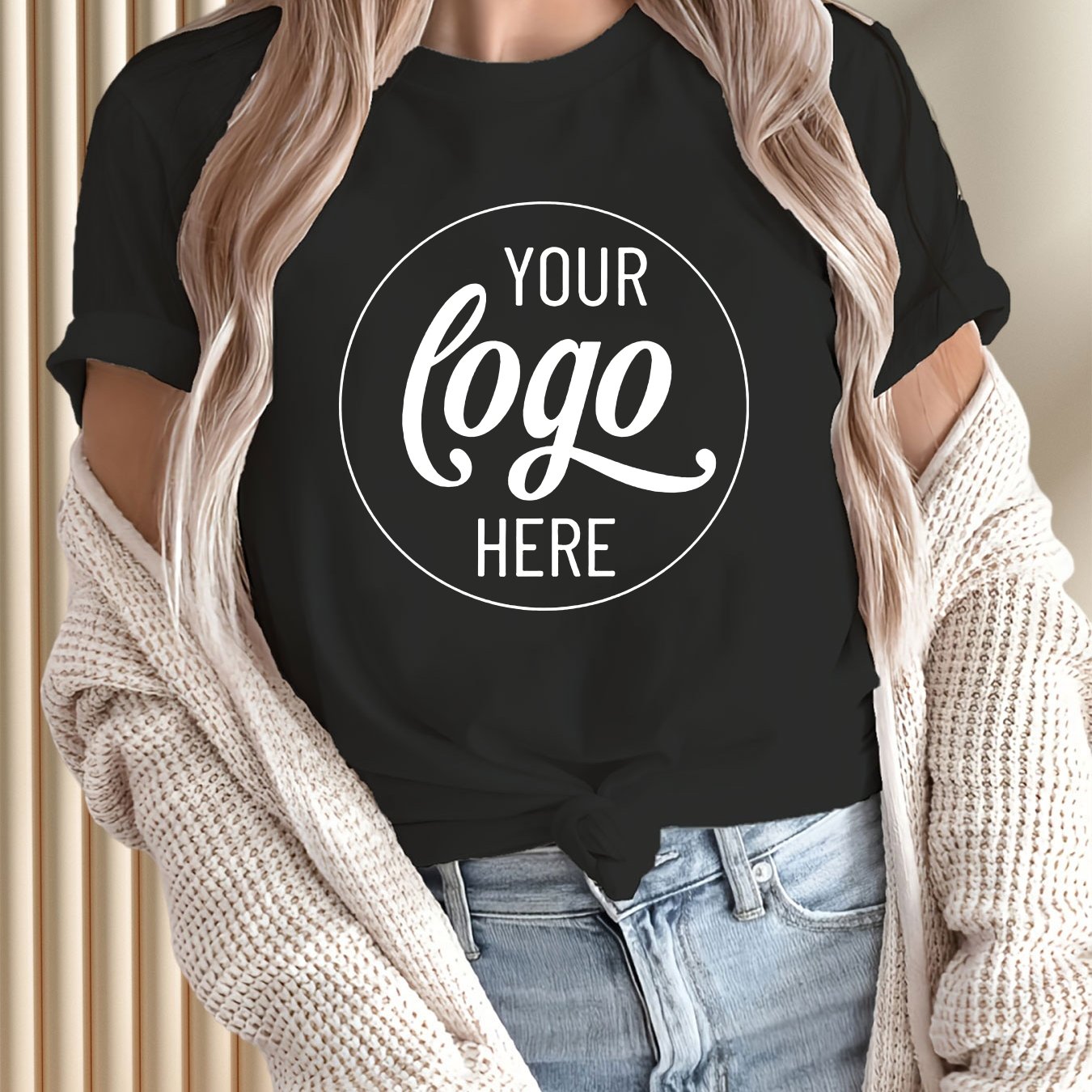 TEMU T-shirt personnalisé à manches courtes pour femmes, haut décontracté en tissu doux à manches courtes, chemisier pour femmes
