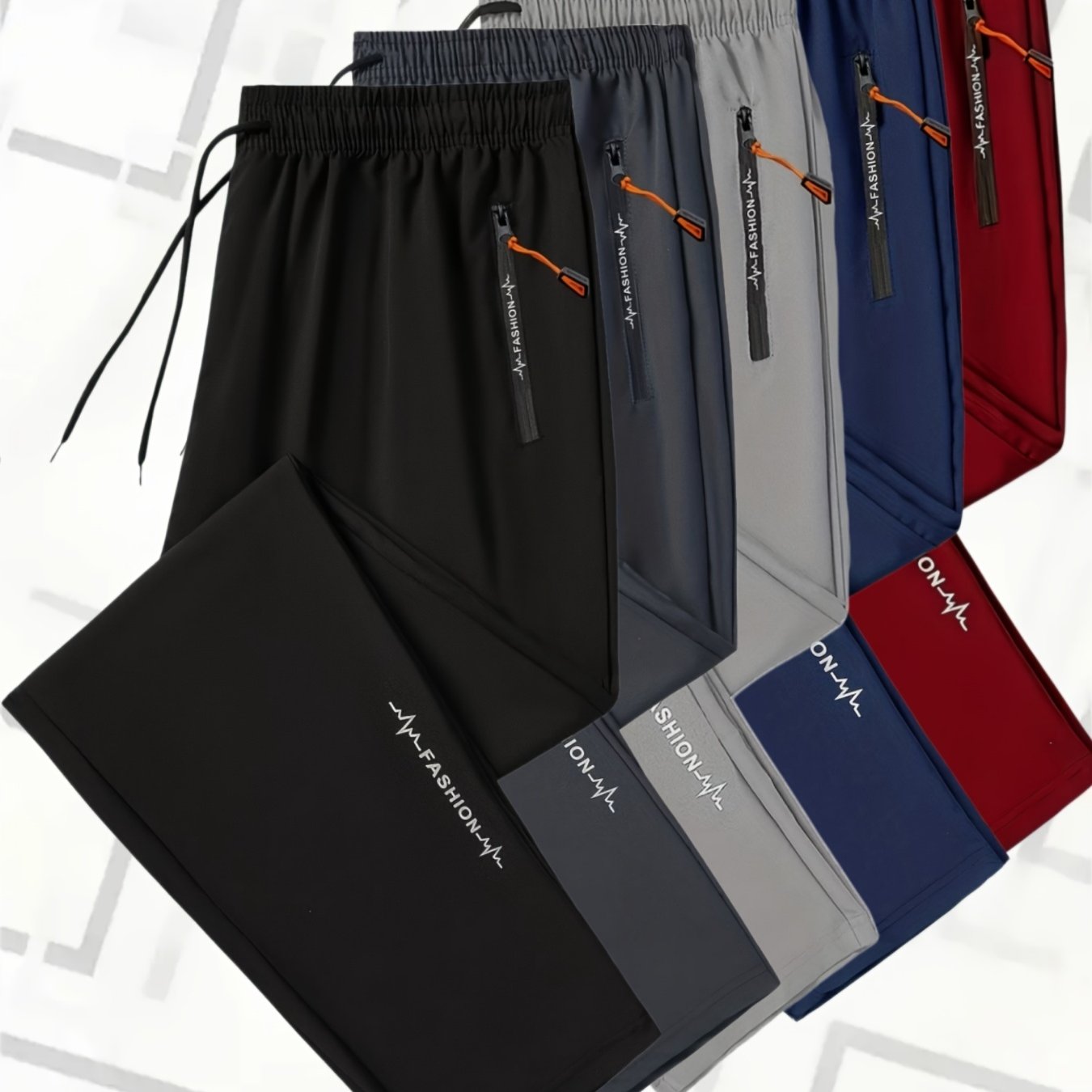 TEMU 5pcs Men's And Women's Cool Casual Sports Pants With Zipper Pockets, Perfect For Sports, , Suitable For Workouts And Athletic Activities