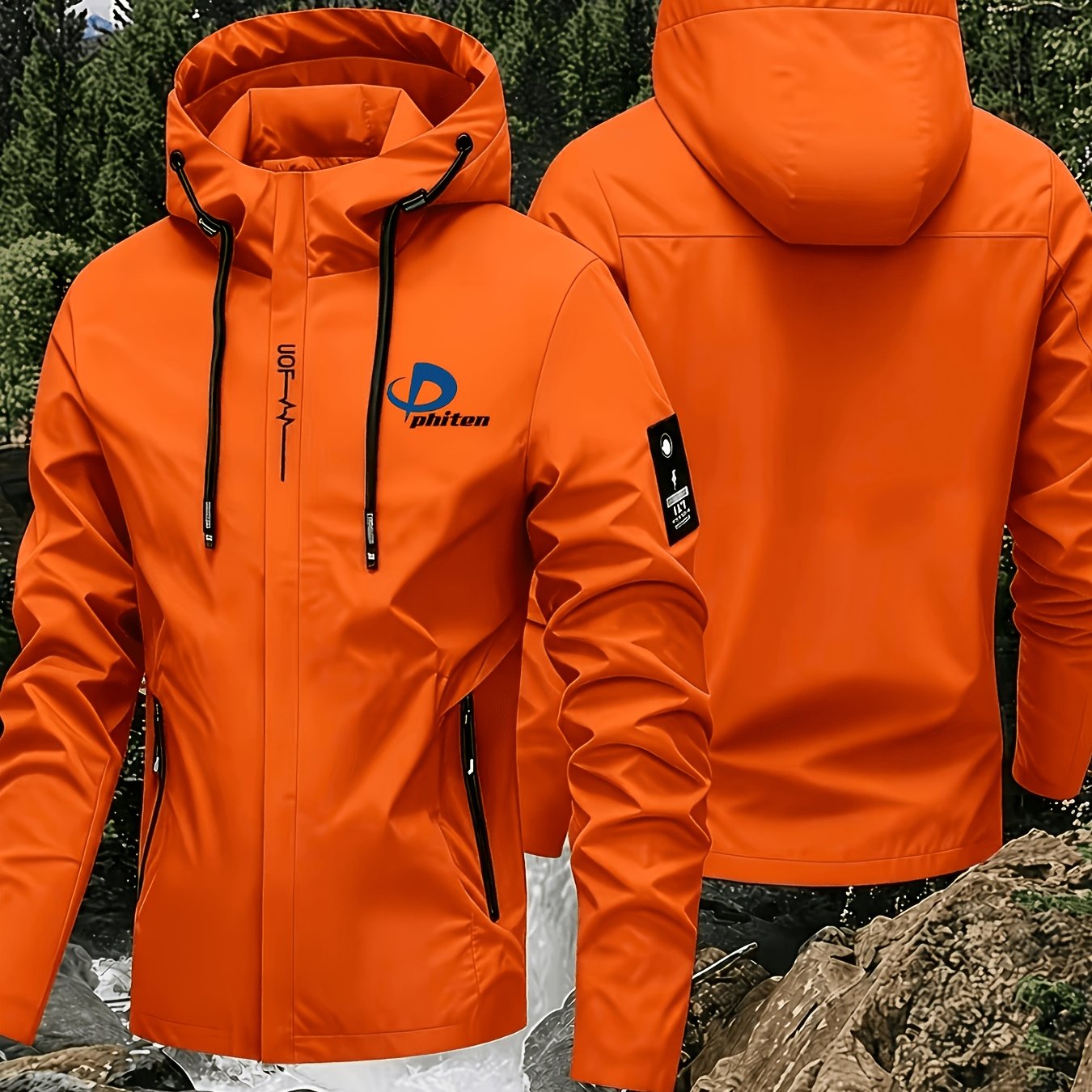 TEMU Men's Biker Riding Windbreaker, Essential, Windproof Motorcycle Hooded Performance Jacket For Spring And Autumn Outdoor