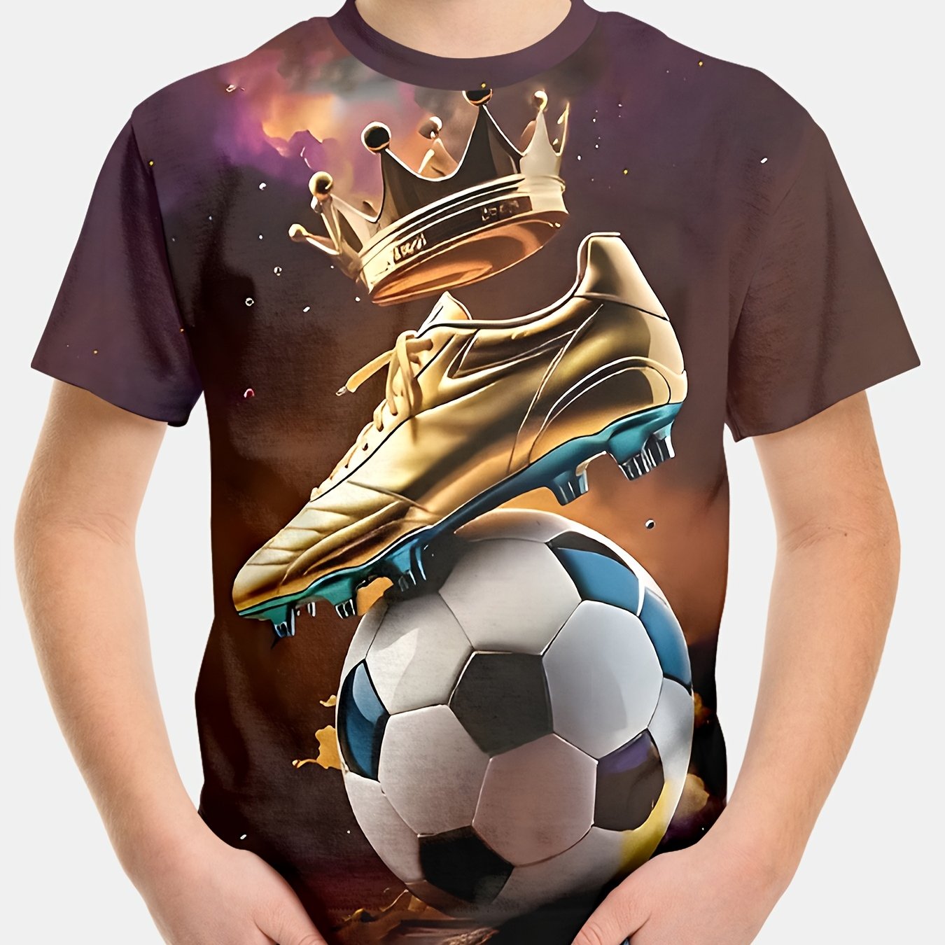 Image of Sheldon': Trendy Short-sleeve T-shirt For Boys Featuring A Fashionable Football Print