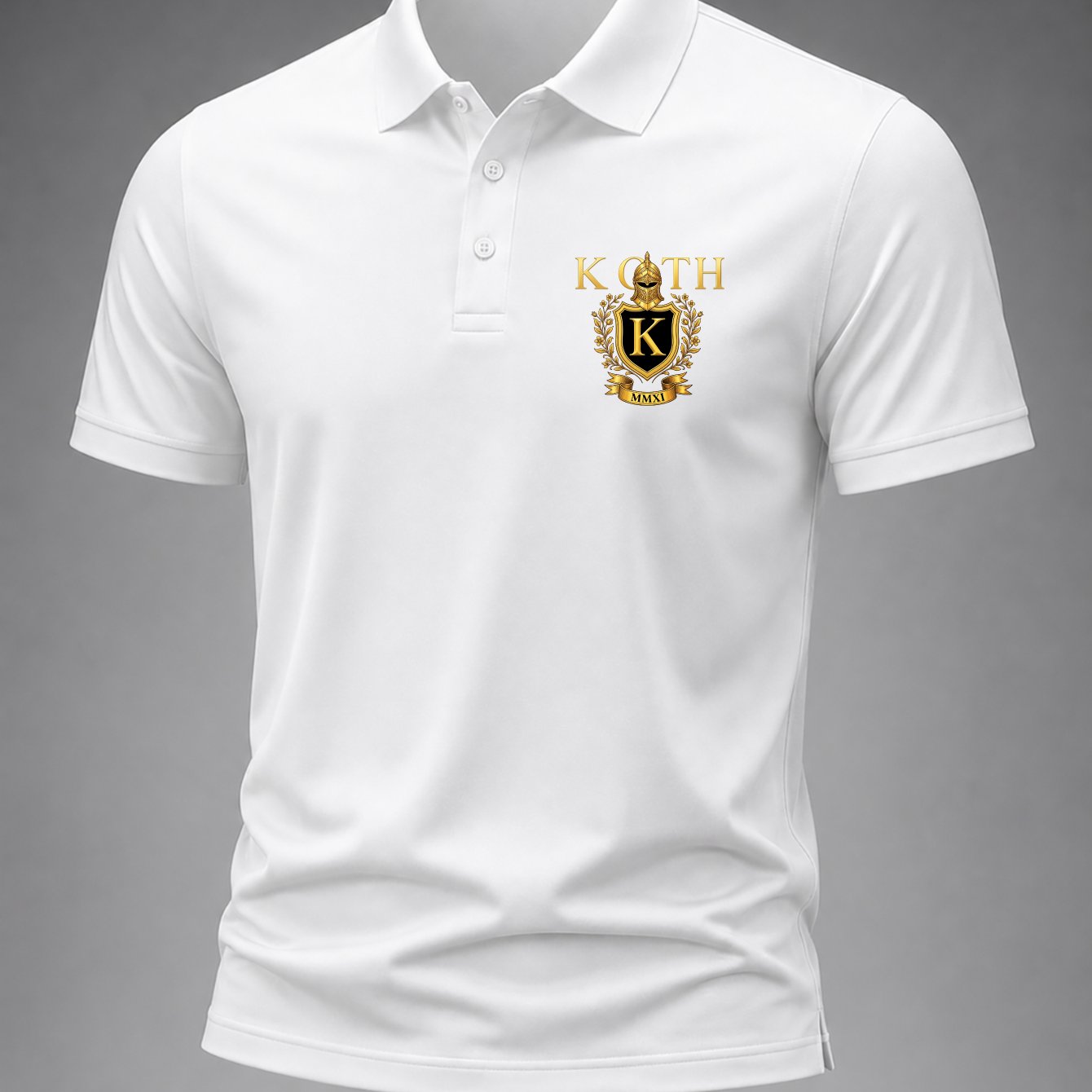 TEMU An Blend Shirt Designed With Emblem Theme Men's High Quality Suitable For Spring Summer Business Casual Office Wear Gift For Colleagues Who