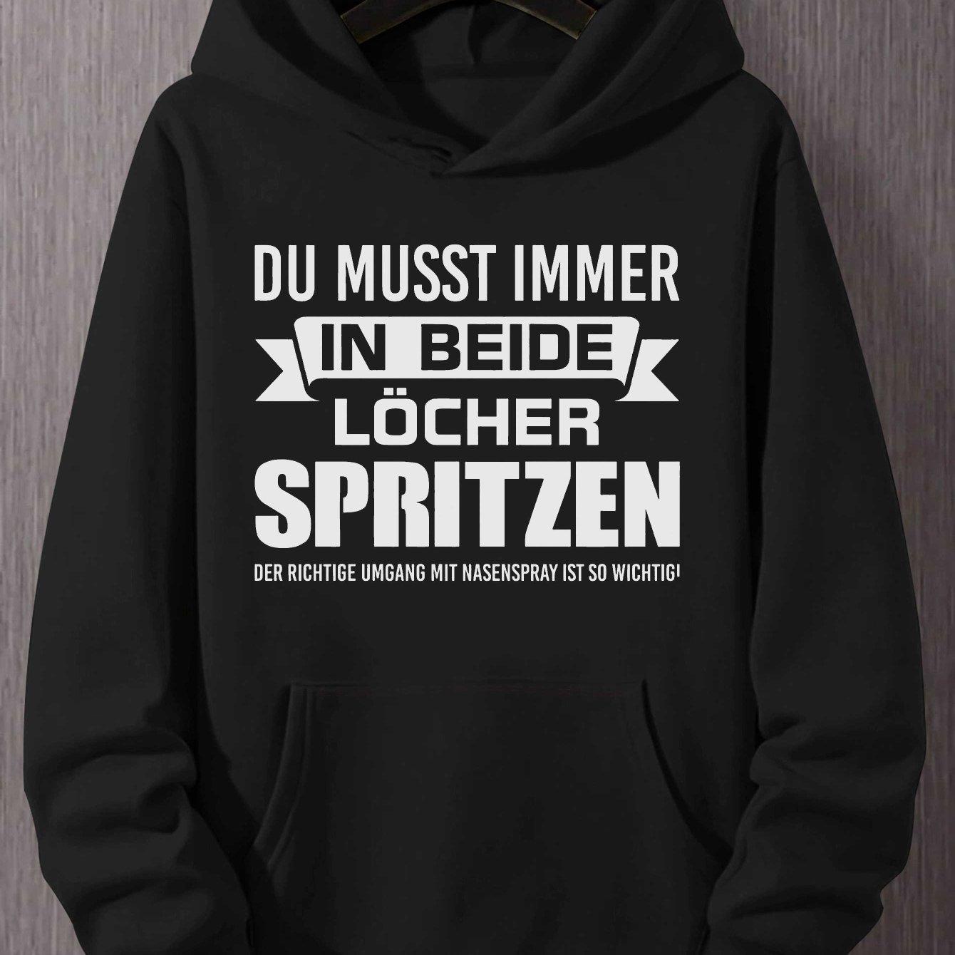 Image of Men's Funny German Quote Hooded Sweatshirt - "most Job " Humorous Text Print, German Hoodie With Front Pocket, Warm Winter Pullover For Dad, Husband, Boyfriend Gift (german Design)