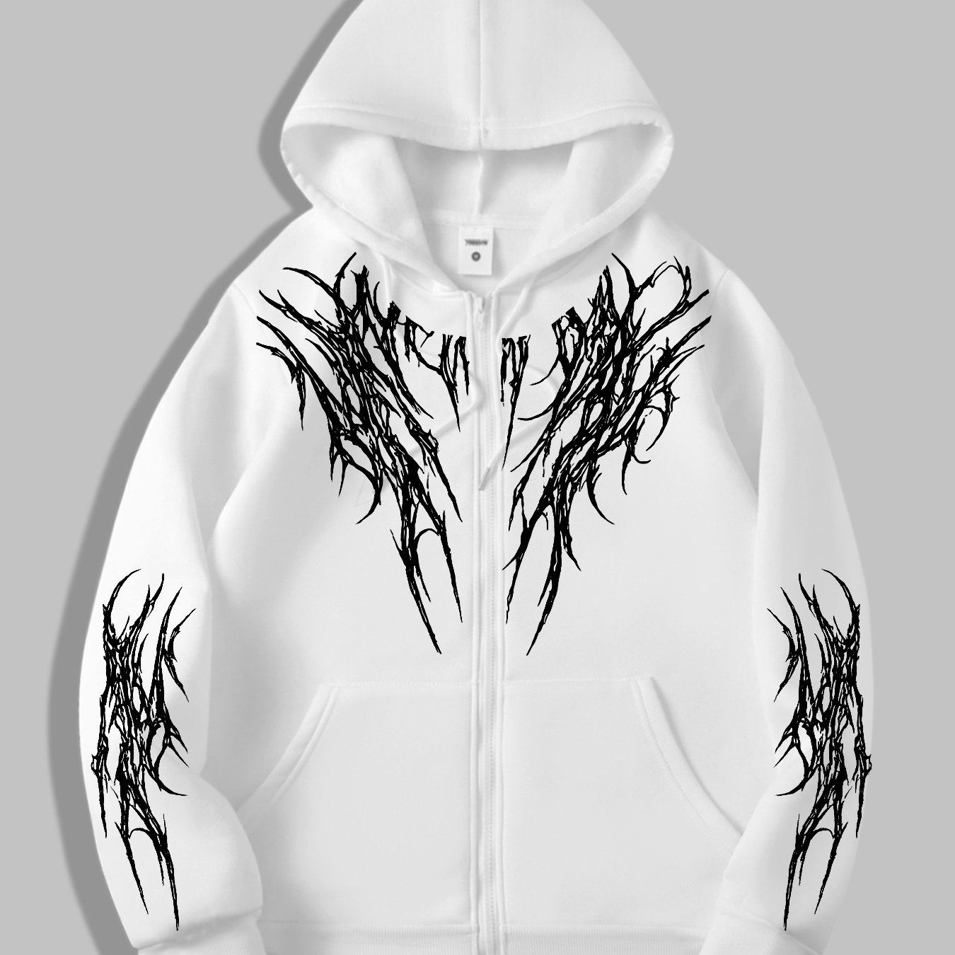 TEMU Men's Dark Campus Fashion Zip-up Hoodie, Spring Trendy New Item