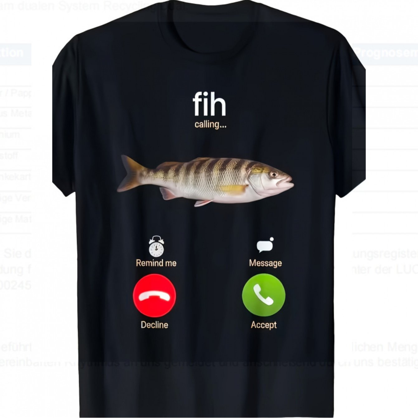 TEMU Men's Fih Calling Fish Graphic T-shirt - Breathable Crew Neck Summer Tee With Fishing-themed, Casual & Wear Suitable For Young, Machine Washable