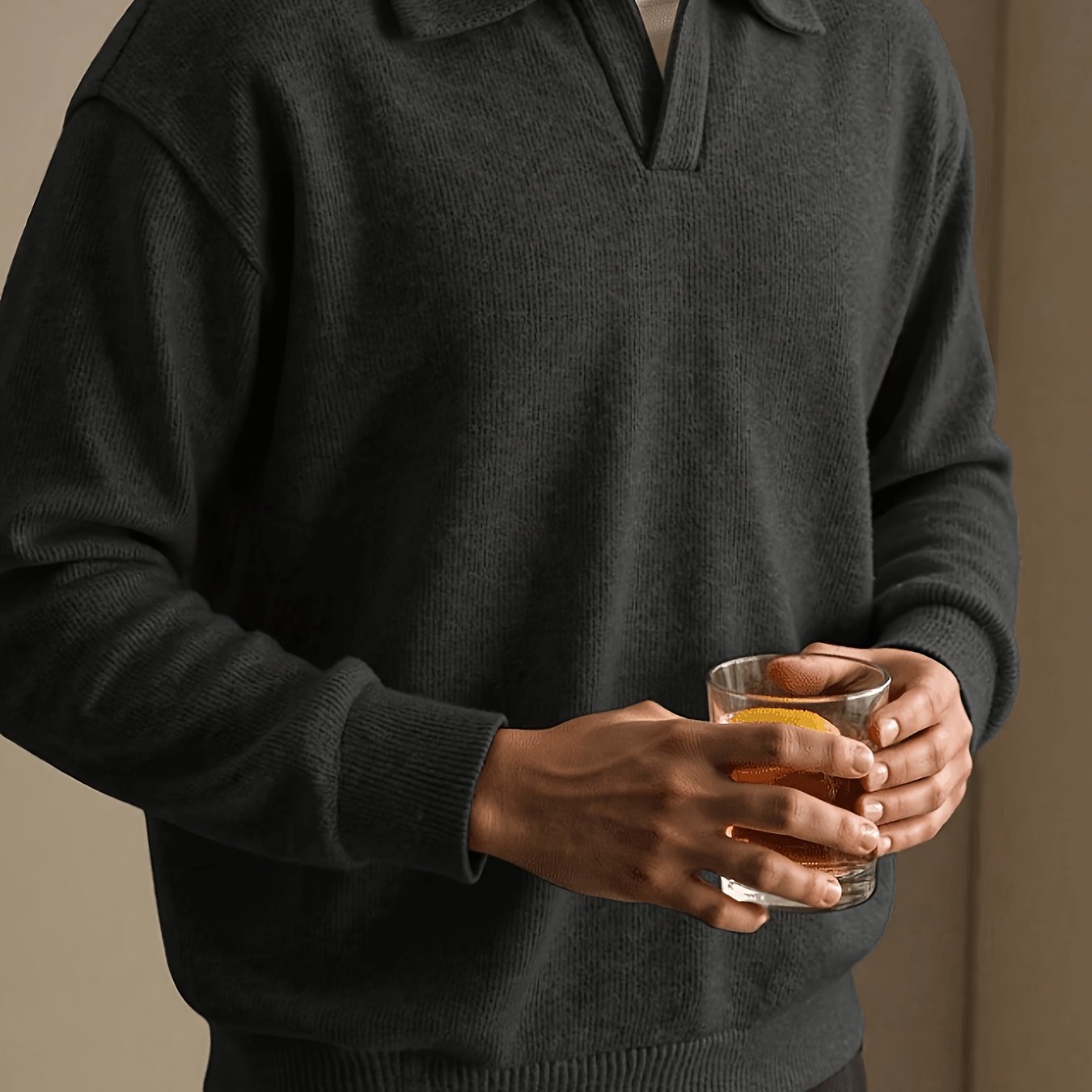 TEMU Men's Autumn Casual Solid Color Long Sleeve Shirt, Suitable For Daily Casual , Dates, And Vacations