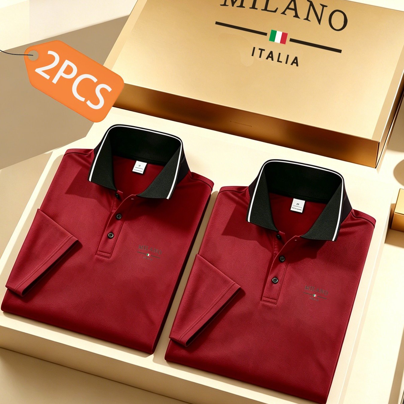TEMU 2pcs Set S8-388 Logo 's Comfortable And Breathable Color-block Short Sleeve Shirt, Quick-drying, Lightweight And , Stylish And Versatile, Lapel