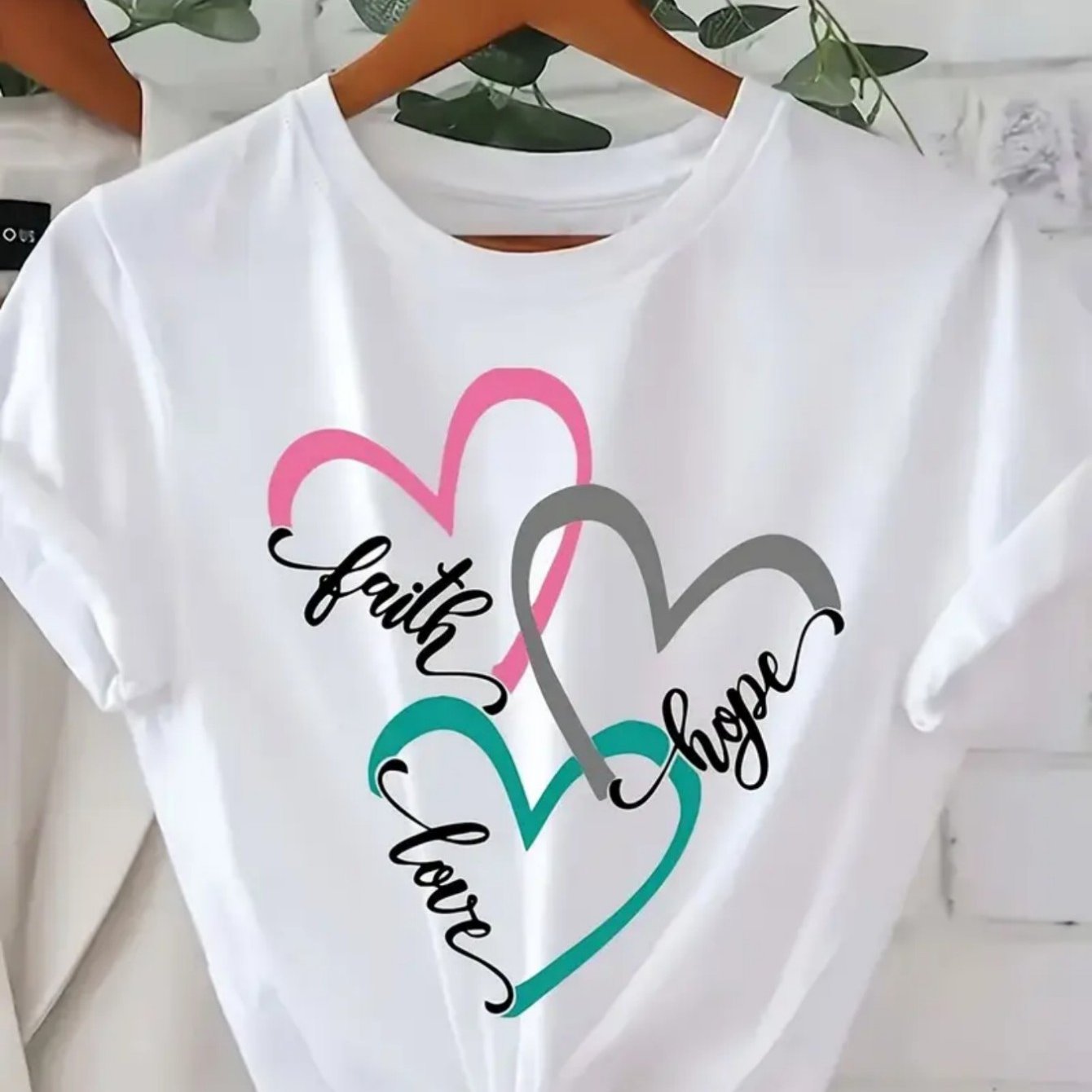 TEMU Plus Size, Plus-size T-shirt - Women's Fun Printed T-shirt - Casual Short-sleeved Round-neck Loose-fitting Top, Machine Washable For , Casual