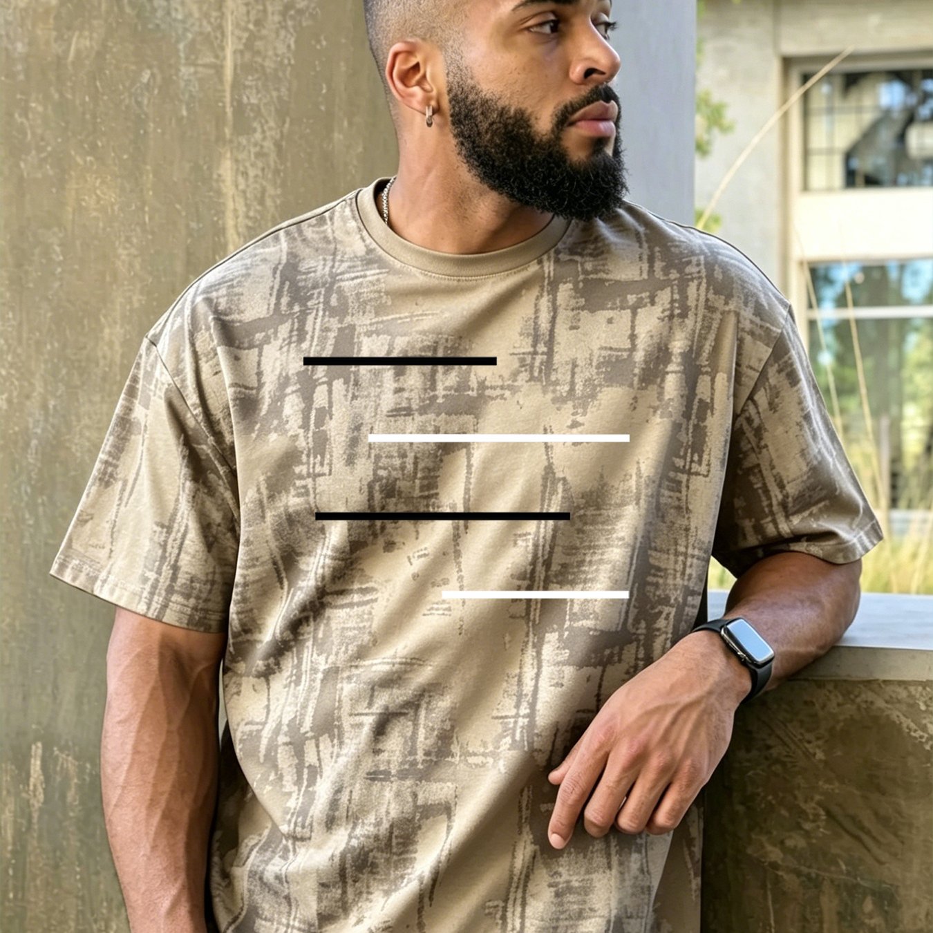 TEMU Men'-style Minimalist Tie-dye T-shirt. The Tie-dye Texture With Exudes A Casual Yet Stylish Street Vibe, Making It A Versatile Tee Suitable For
