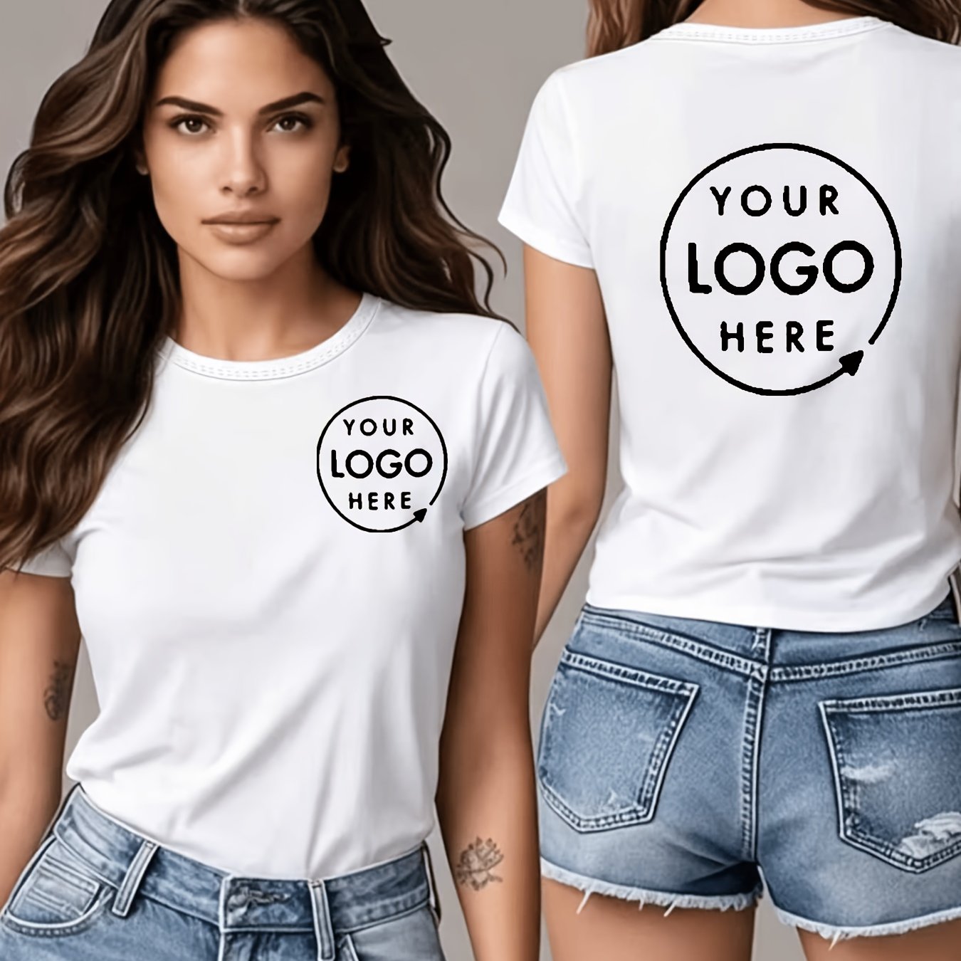 TEMU Gepersonaliseerd T-shirt met ronde hals en korte mouwen voor dames, bedrukt, gepersonaliseerde top