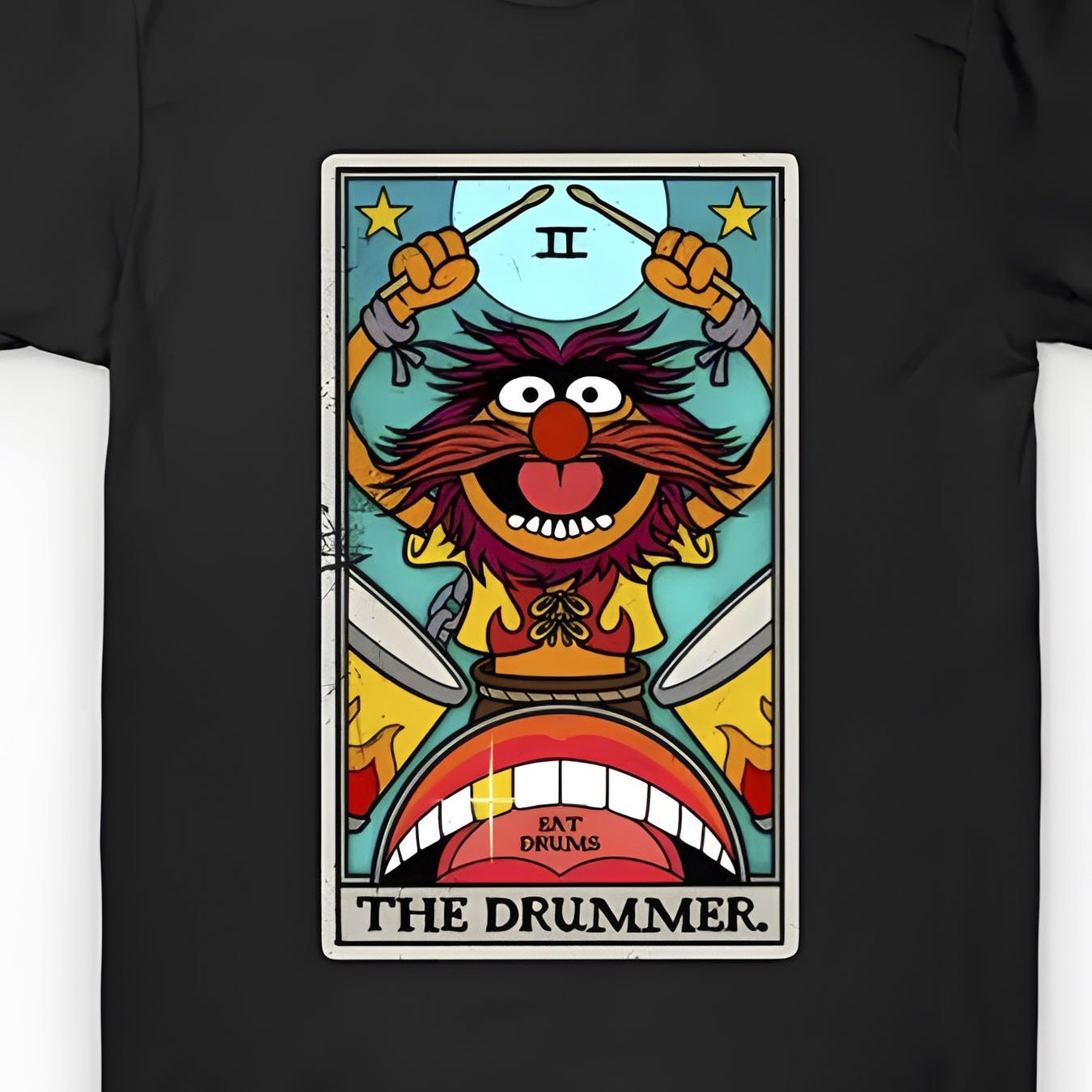 Men's With The Drummer Cartoon Graphic | Street Style, Round Neck, Short Sleeve, 100%, Wear, Perfect For Gym Or Casual Outfits, Gym Apparel Design
