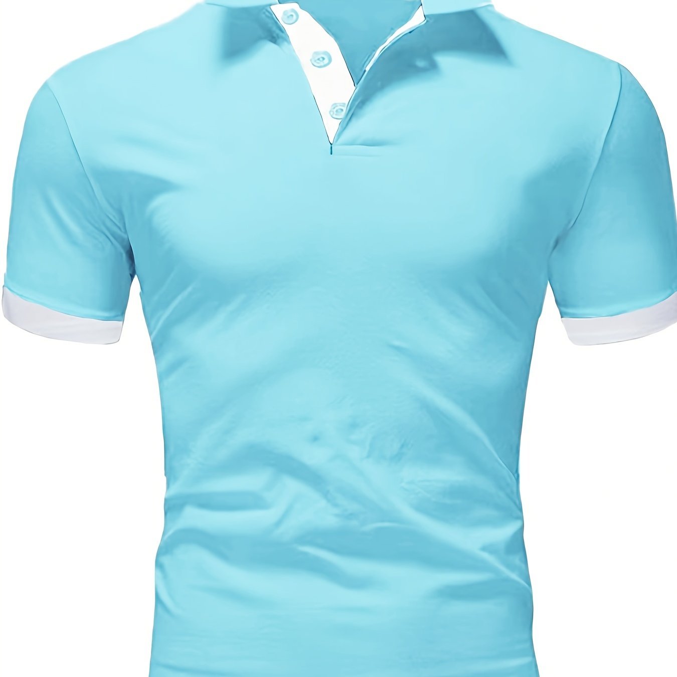 TEMU Camisa De Golf Transpirable De Ajuste Regular, Camiseta Casual Con Cuello En V De Manga Corta Para Hombre Para Verano, Ropa De Hombre