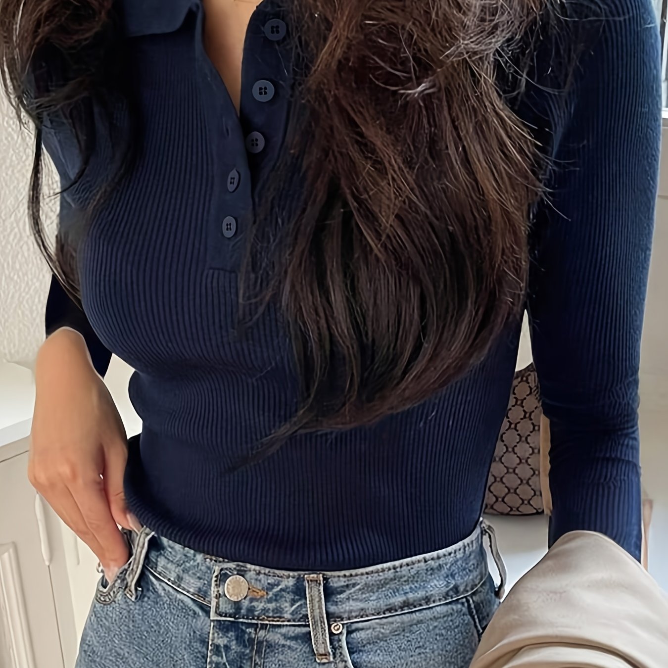 TEMU Suéter de Cuello Medio para Mujer
