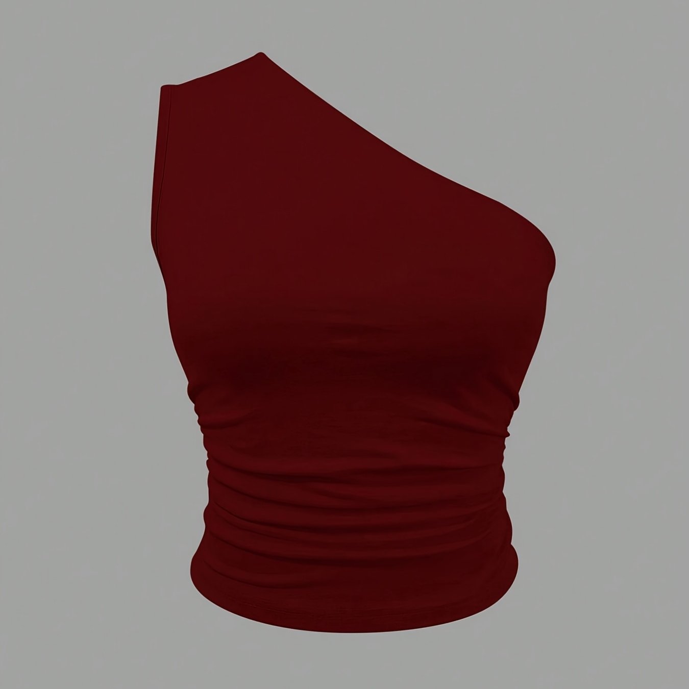 TEMU Women's New Summer Fashion Trendy Off-shoulder Ruched Slim-fit High-stretch Top