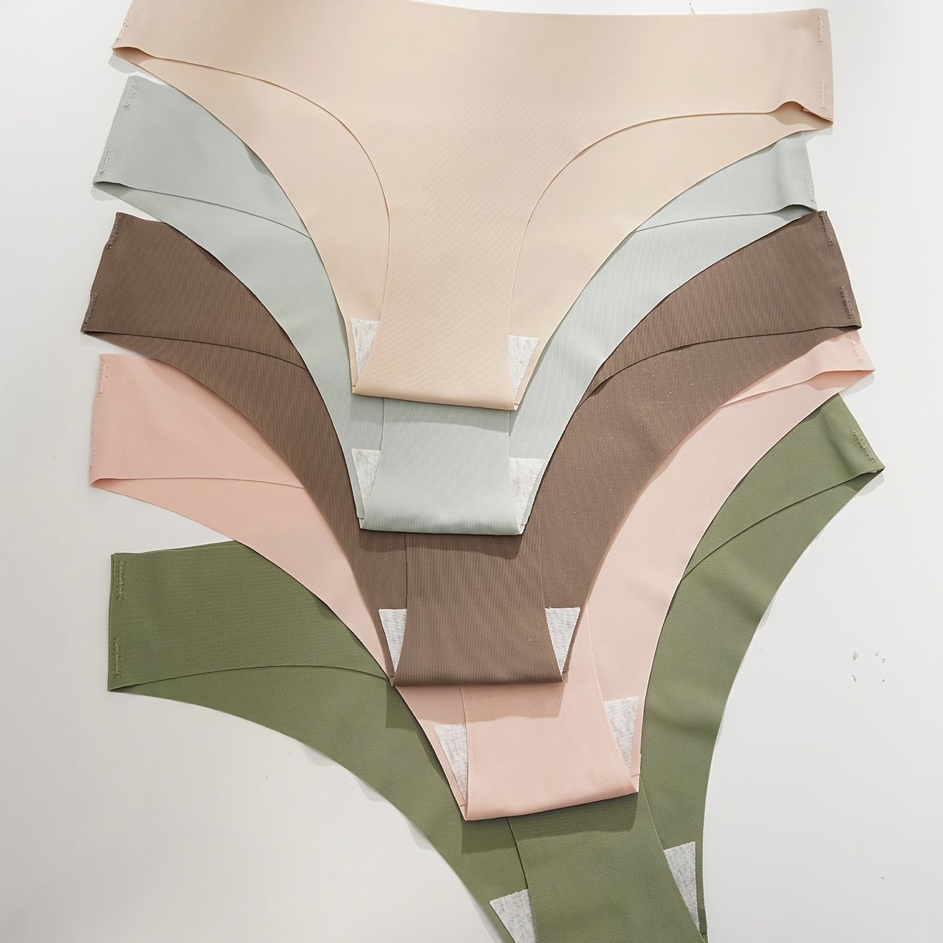 TEMU Confezione da 5 mutandine da donna, multicolore, , senza cuciture, a vita bassa, , sottili, slip sportivi