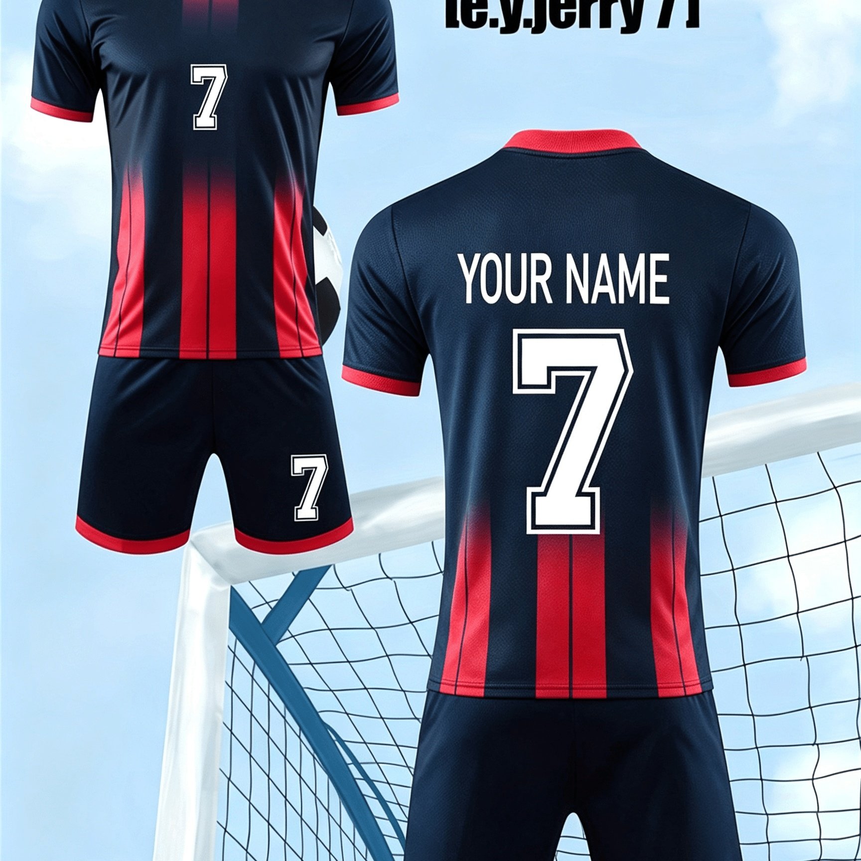 TEMU Youth Sports Training Outfit Made Of Quick-drying And Breathable Fabric, Includes A Top And Shorts Set, Customizable With Team Diy Numbers And