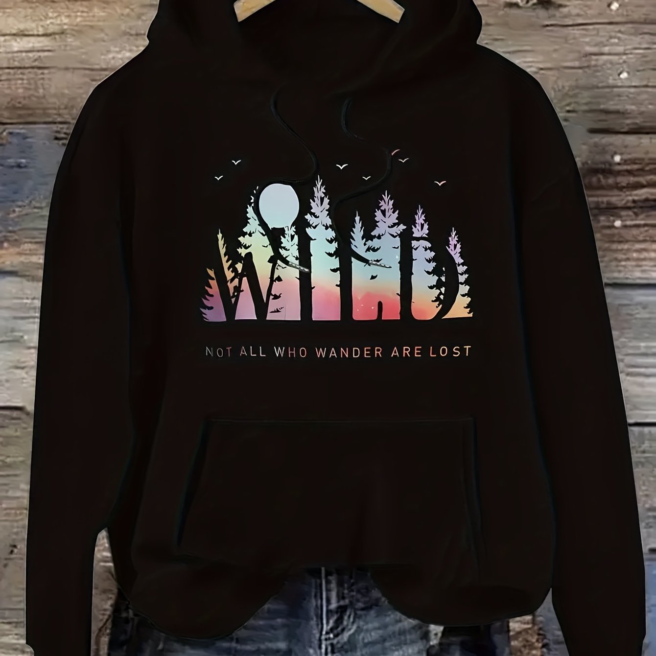 TEMU Grande Taille - Sweat à Capuche Imprimé Décontracté pour Femmes avec Amusants, Style Décontracté et Casual, Pull à Manches Longues, Poche ,