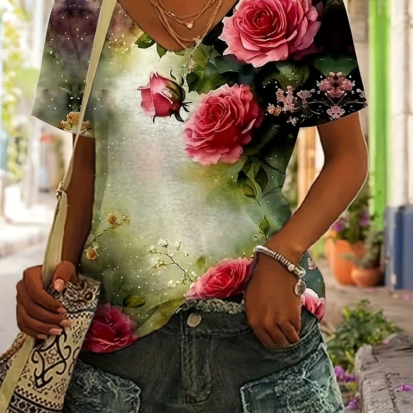 Fashion Printed T-shirt For Women's Clothing