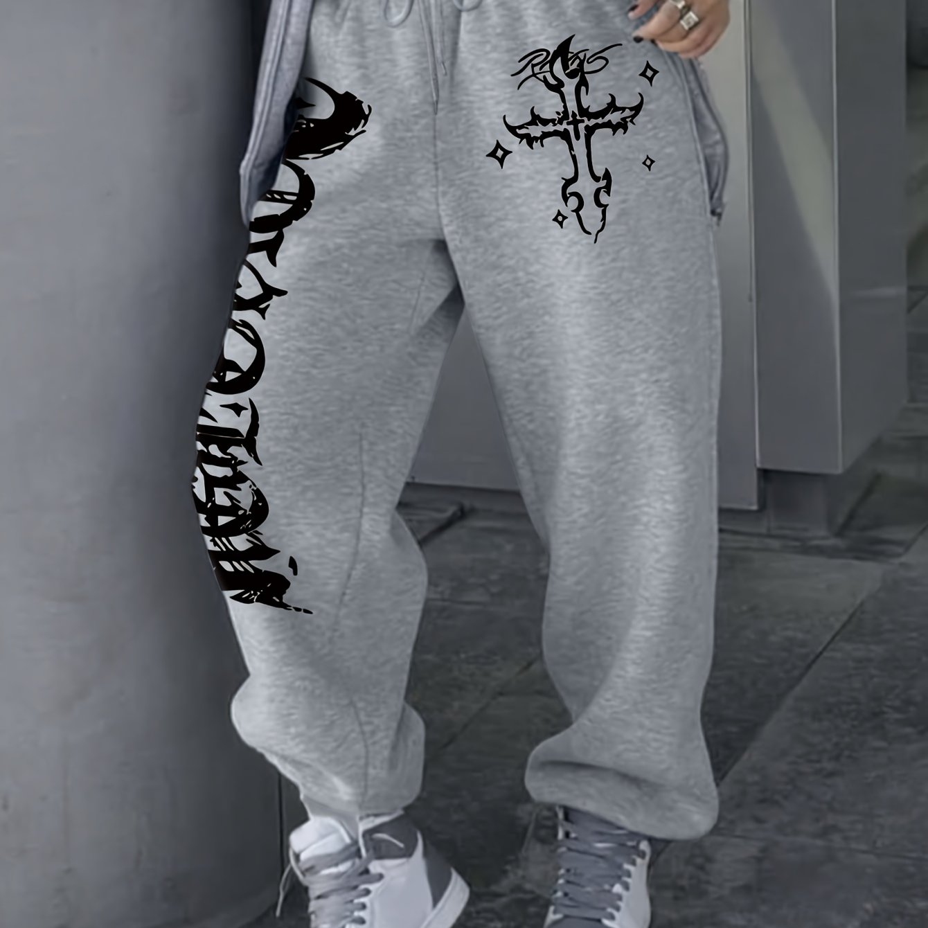 TEMU Graphic Print Regular Sweatpants, Autumn/winter, Women's Clothing