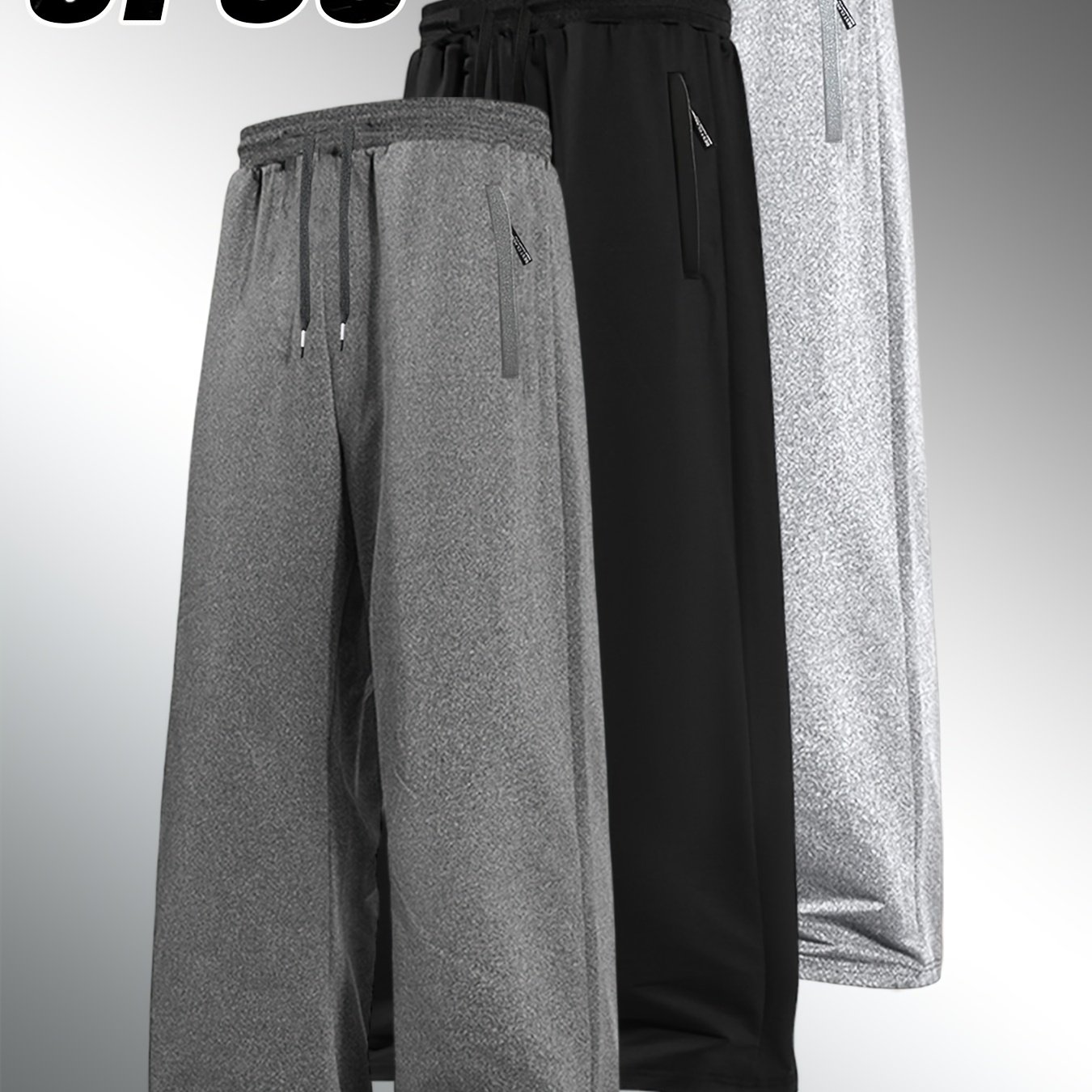 TEMU 3pcs Set Of Stylish And Trendy Sports Pants, Featuring A And Breathable Fabric For . Perfect For , Outdoor Activities, And Holiday