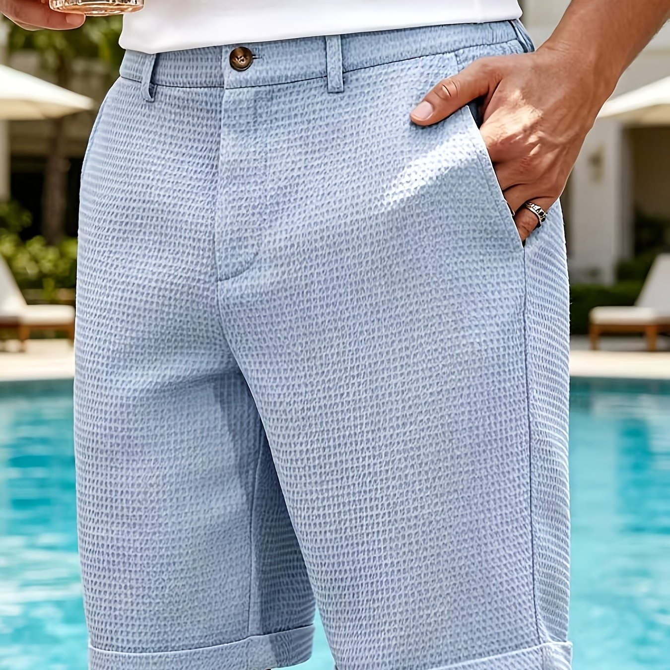TEMU [villa Le Water Obm] Men's Summer Athletic Casual Shorts > Summer Breathable Vacation > Yacht > And Vacation Wear Shorts