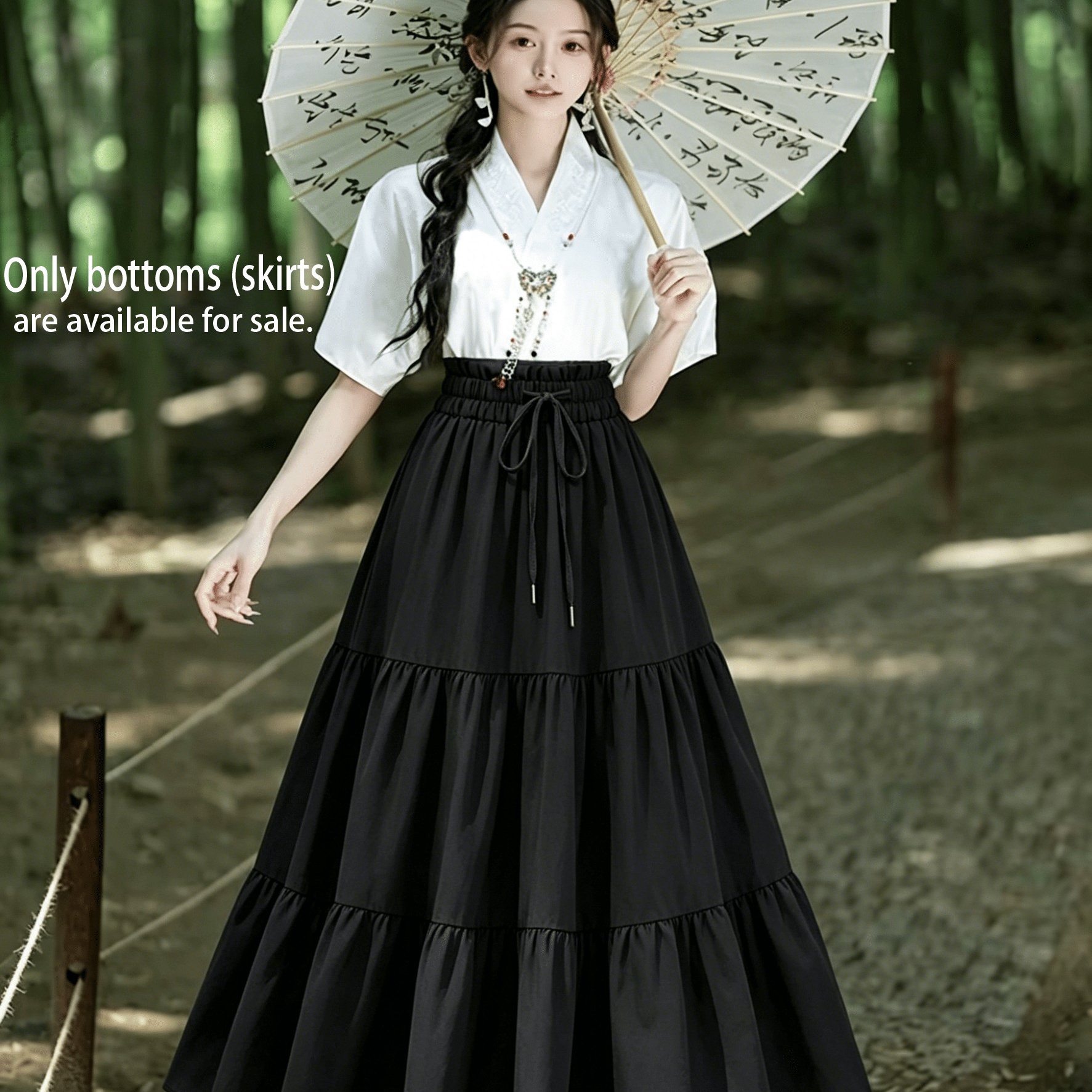 TEMU Women' Color Elegant Summer Fashion Cake Puff Skirt, Elastic Waist Design, Solid Color Maxi Skirt