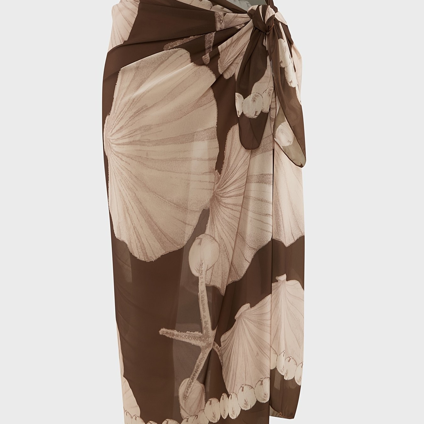 TEMU Women's Summer Tropical Print Bohemian Style Dress With Starfish And Seashell Print