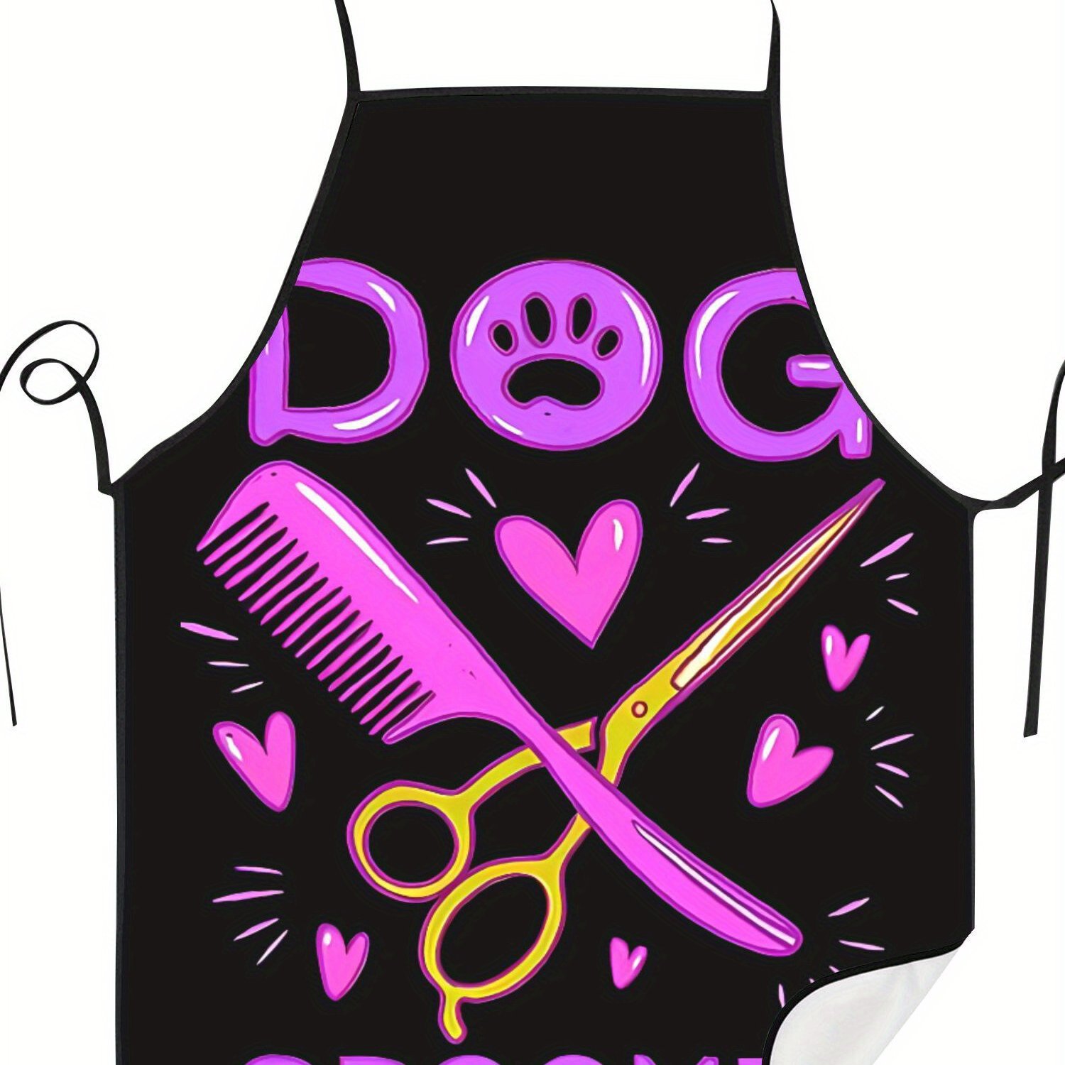 TEMU 2d Print Groomer Unisex Apron Kitchen Cooking Hairdresser Apron