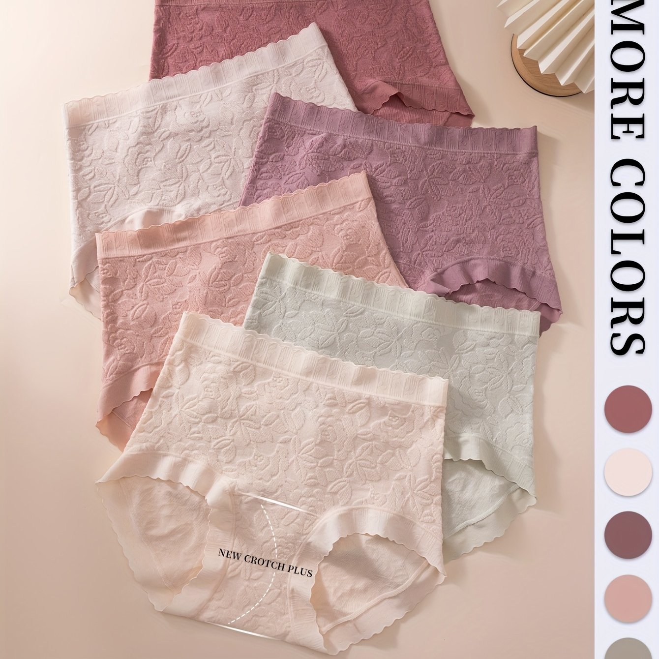 Image of 6-pack Women's High-waisted Underwear - Comfortable, Breathable, And Well-fitting With Soft Elasticity. Features A Jacquard That Shapes The Waist And Lifts The Hips