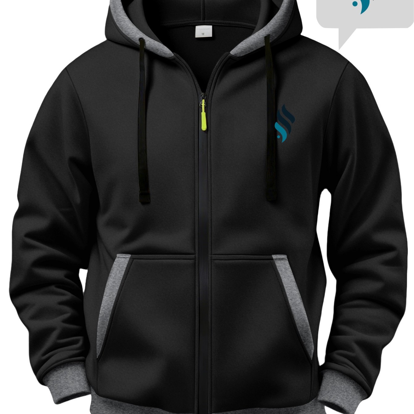 TEMU Men's Gradient Flame Symbol Print Zip-up -lined Sweatshirt With Drawstring, Loose Fit Casual Sport Hoodie, Versatile Autumn/winter Long-sleeve